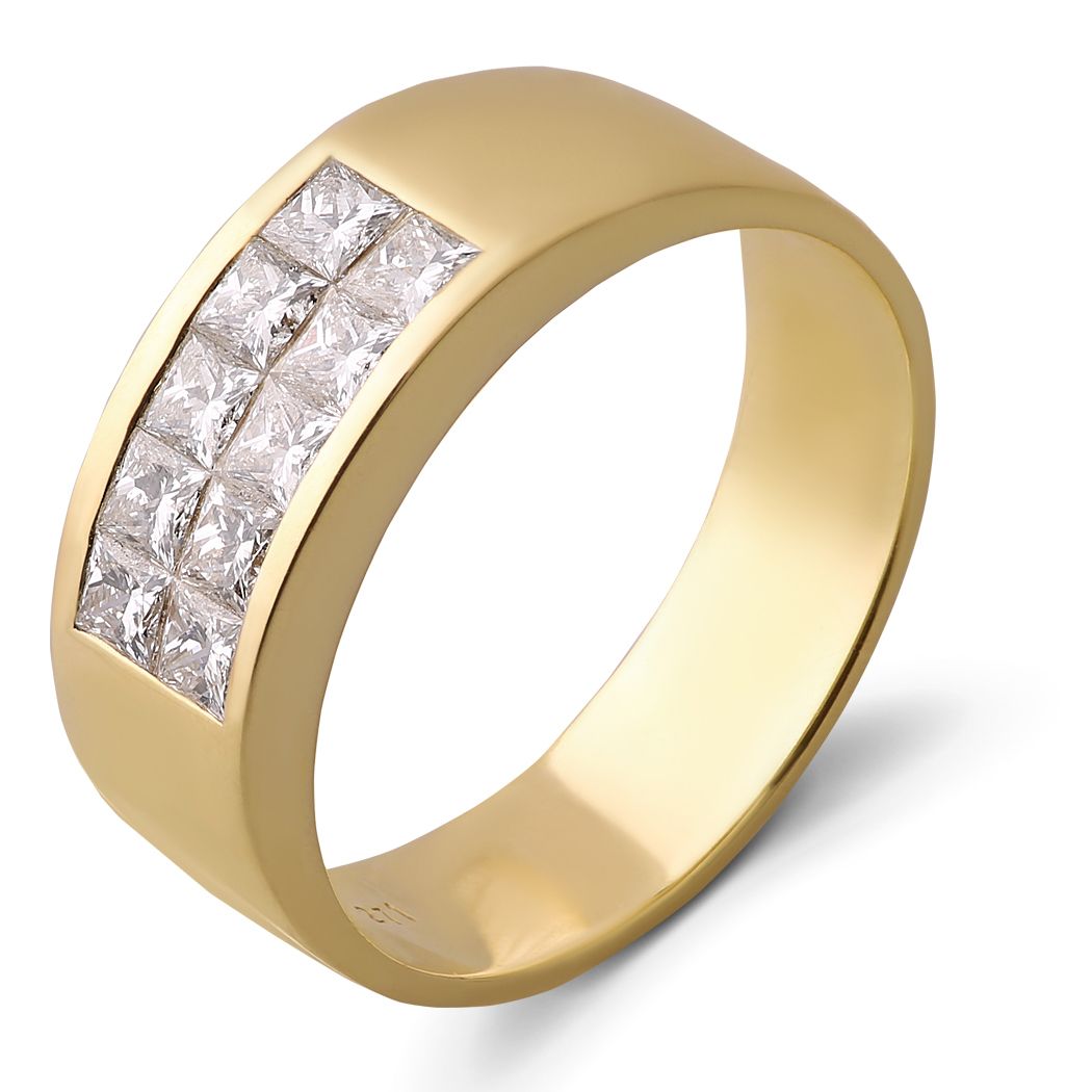 Кольцо из желтого золота с бриллиантами