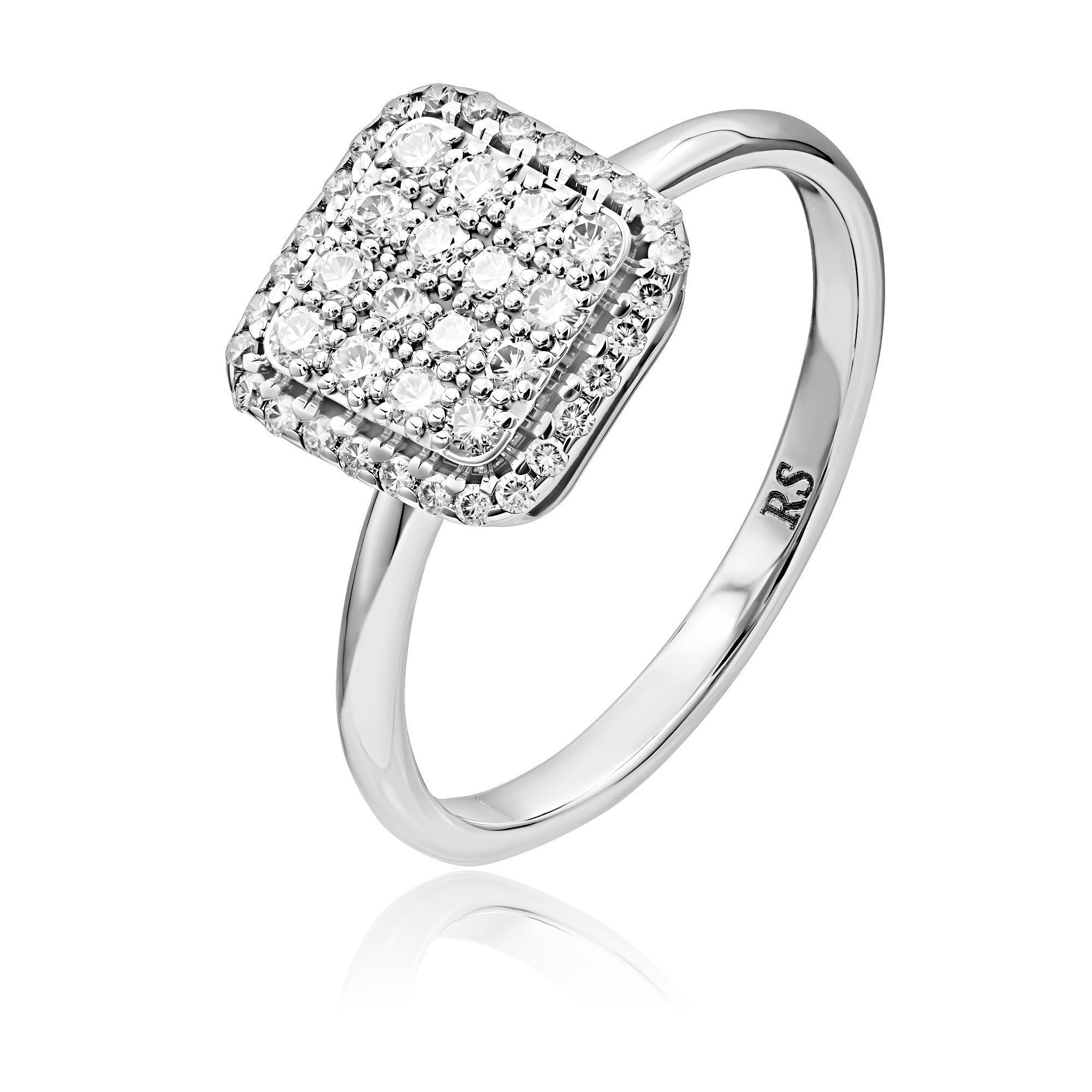 Кольцо из белого золота с бриллиантами