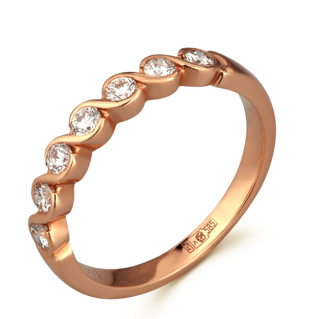 Кольцо из красного золота с бриллиантами