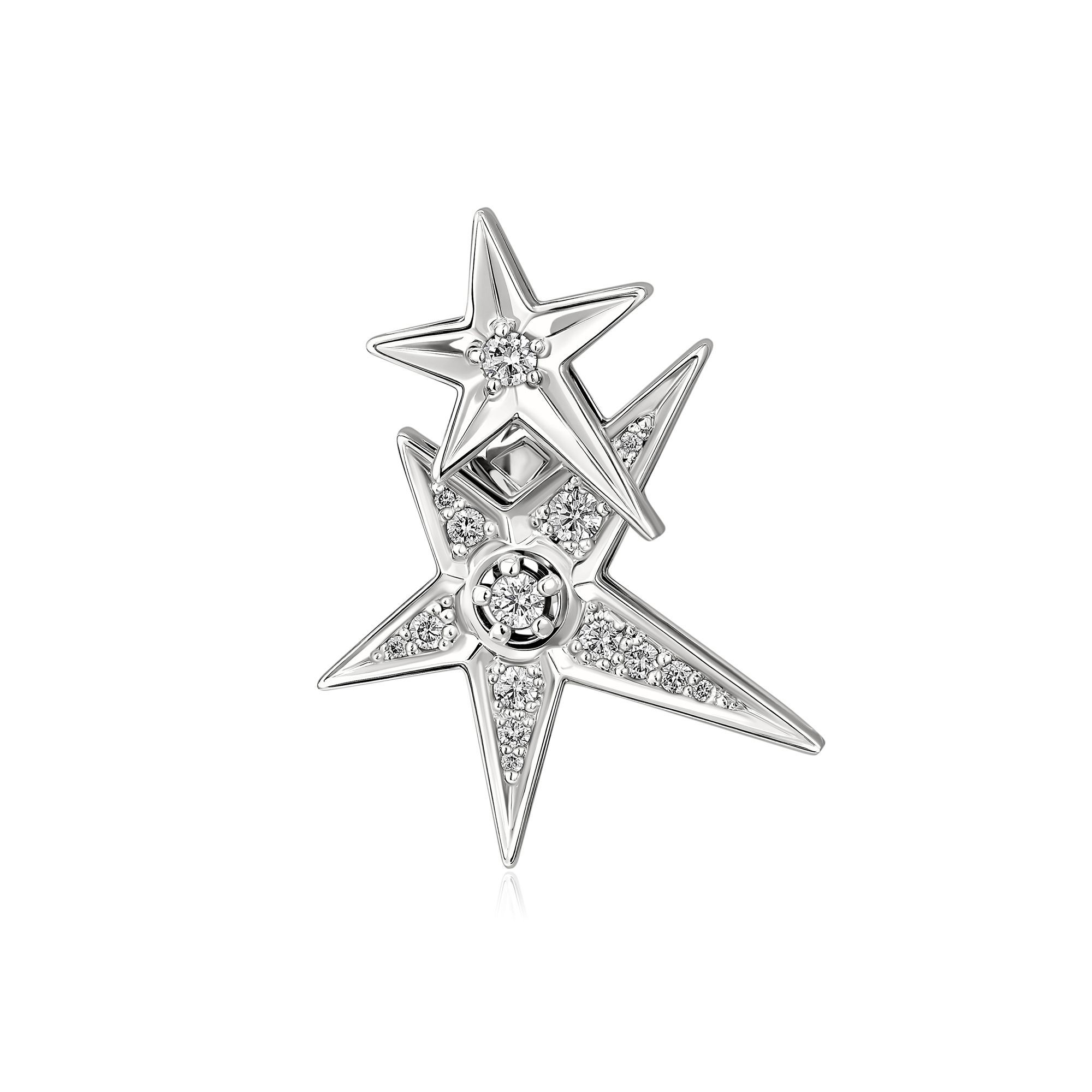 Пусета из белого золота с бриллиантами