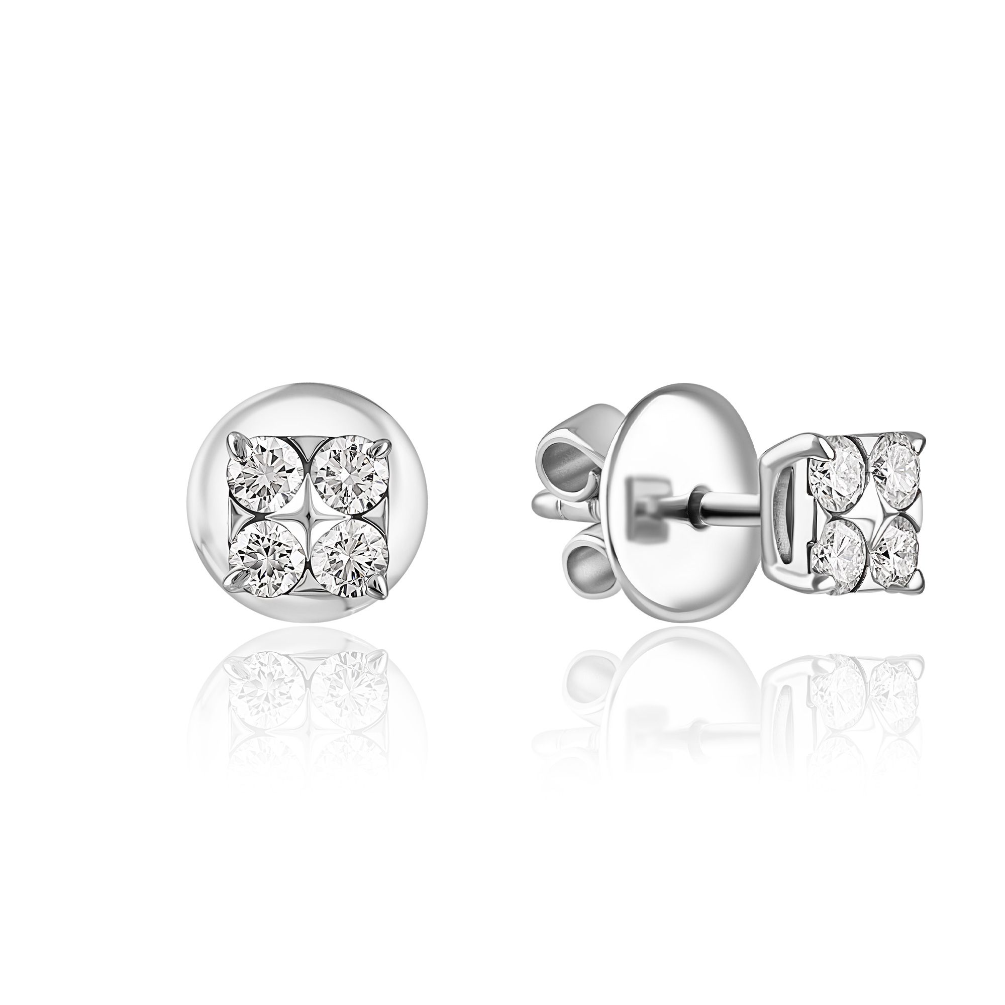 Пусеты из белого золота с бриллиантами