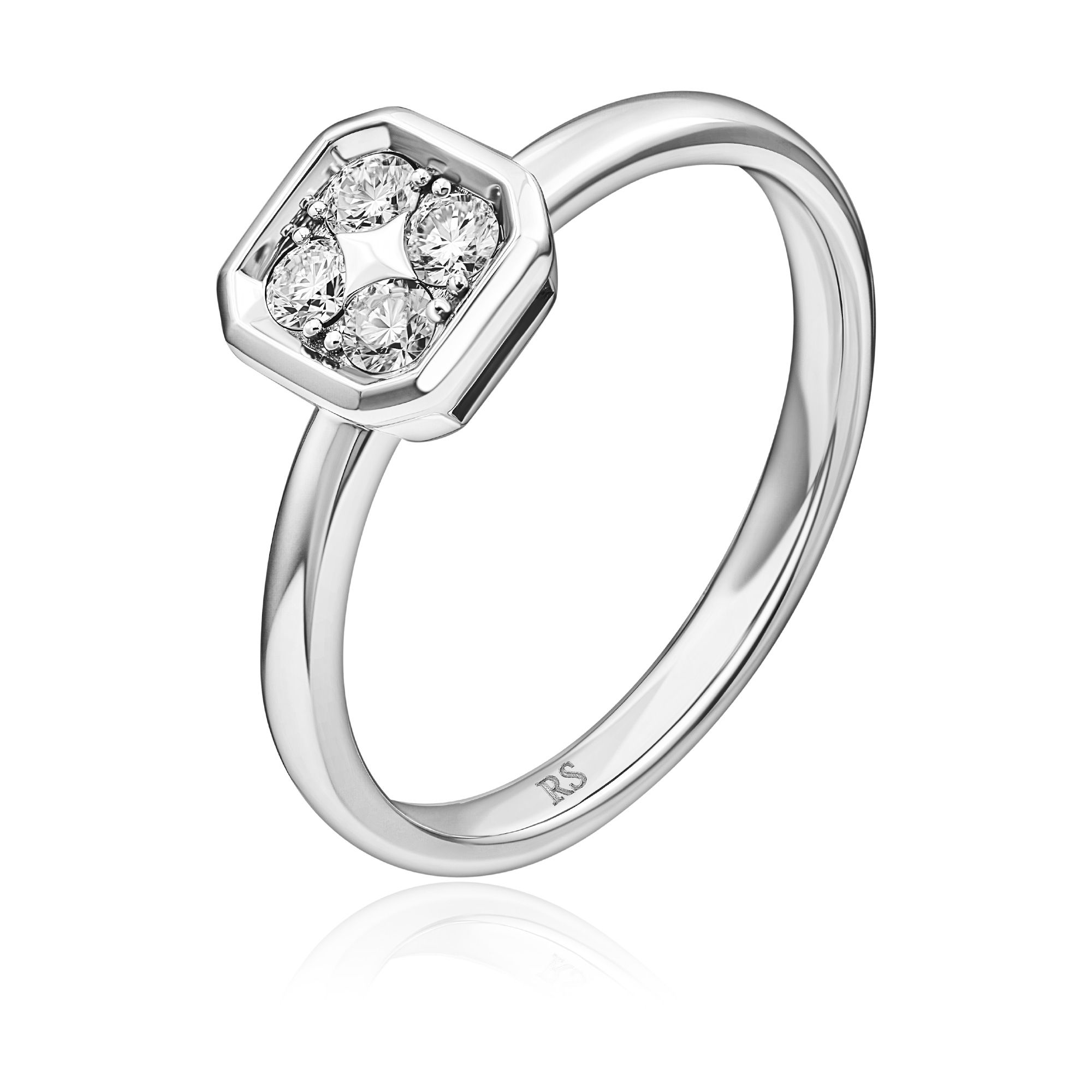 Кольцо из белого золота с бриллиантами