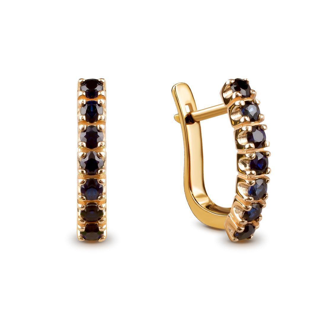 Серьги из красного золота с сапфирами