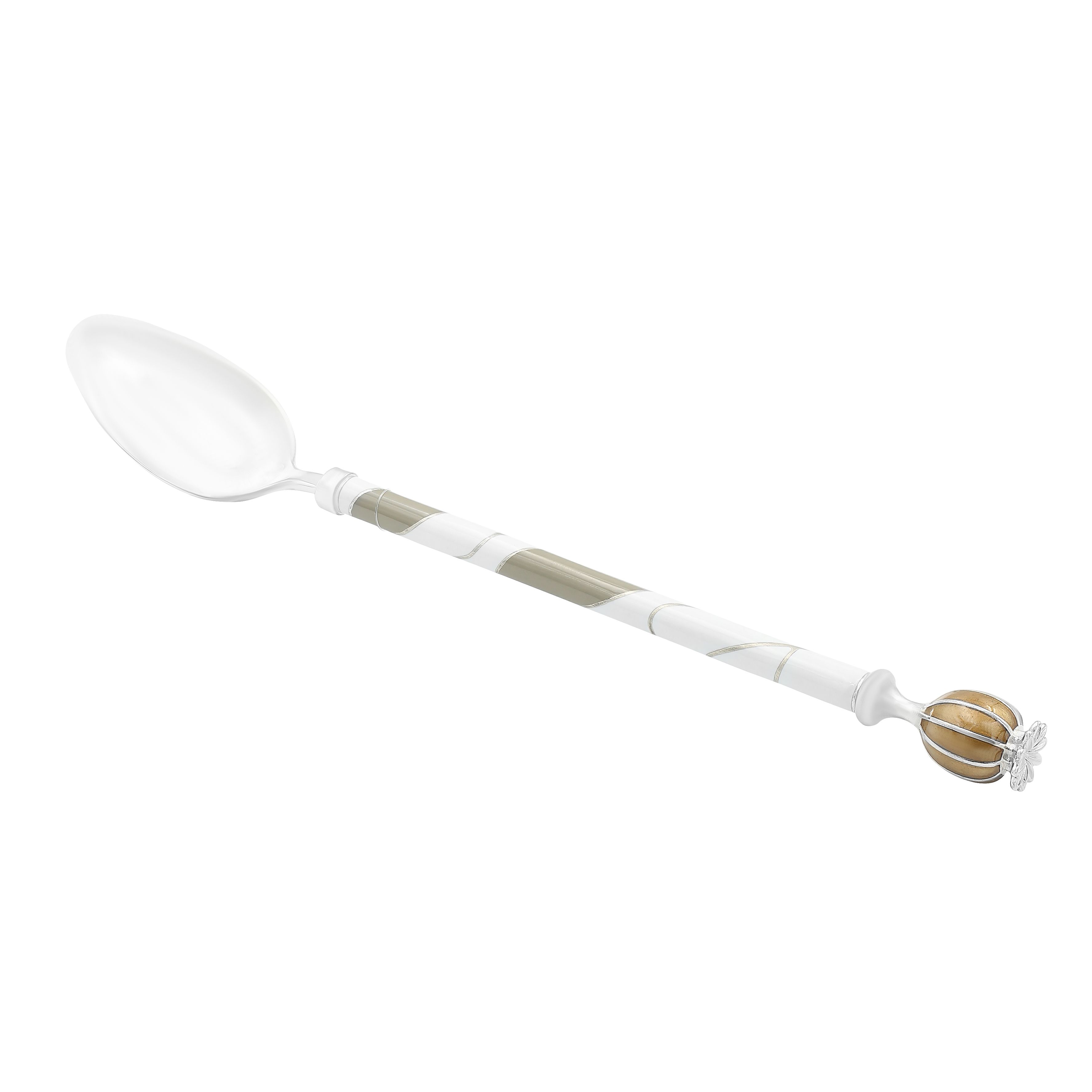 Ложка чайная «Маки» из серебра 