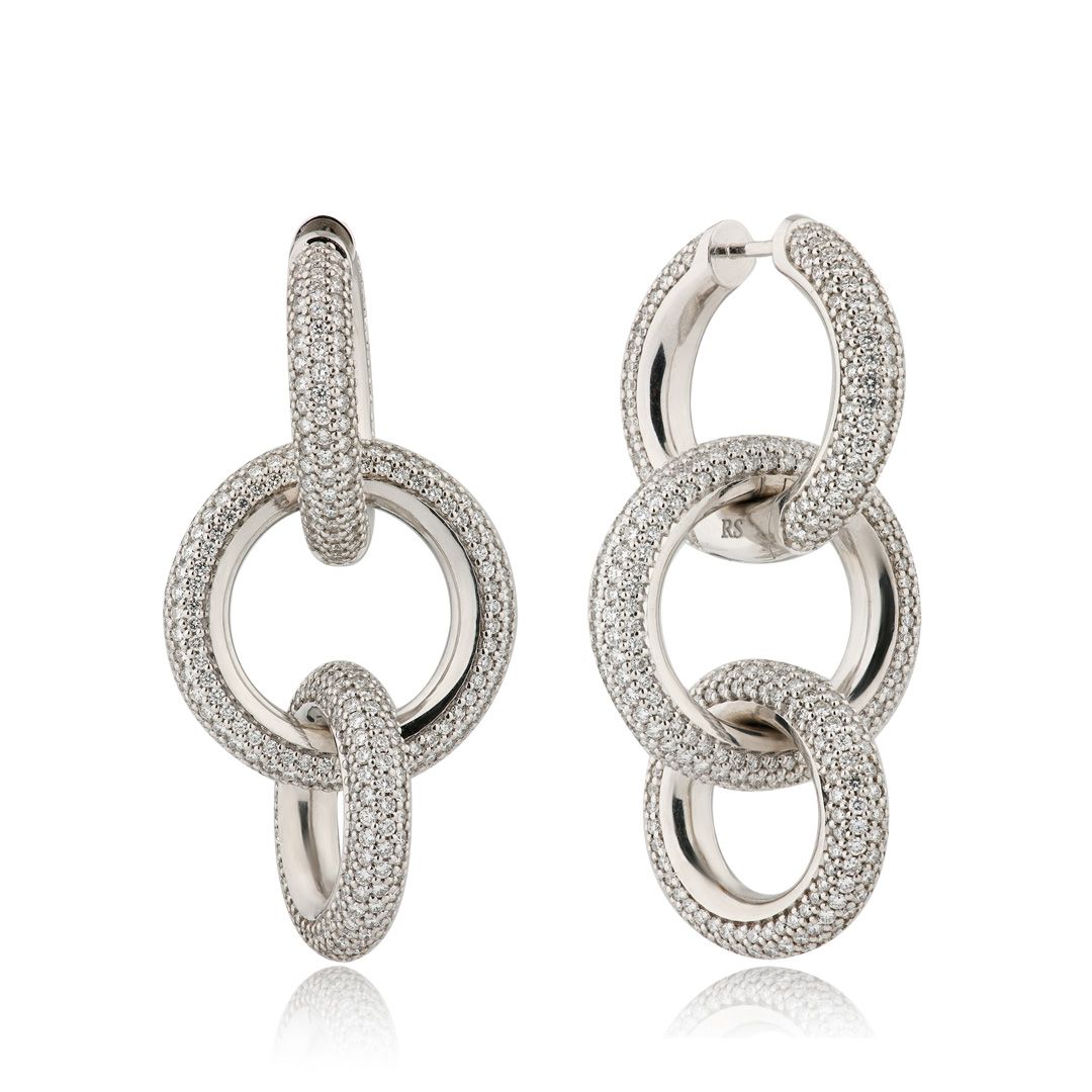 Серьги из белого золота с бриллиантами