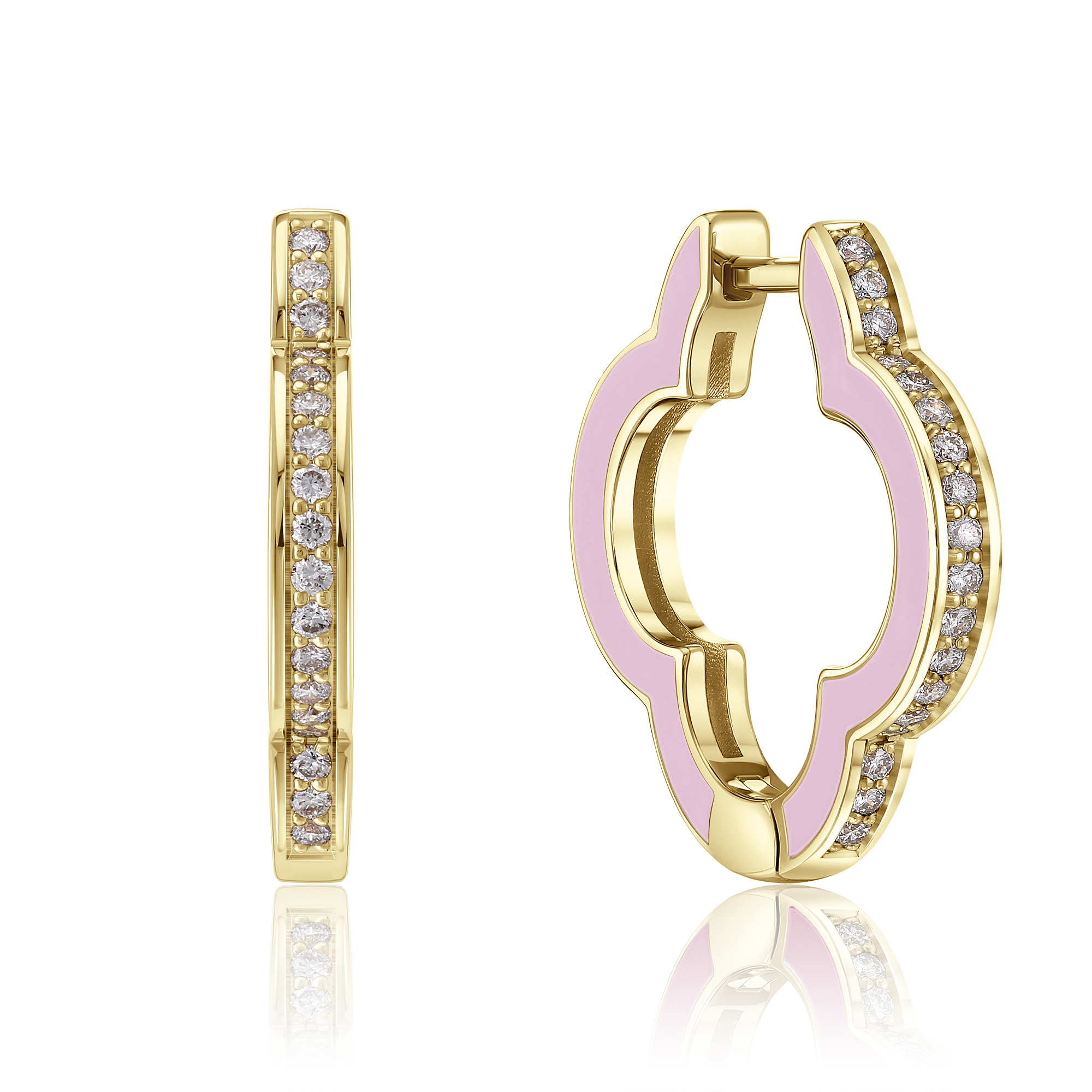 Серьги из желтого золота с бриллиантами