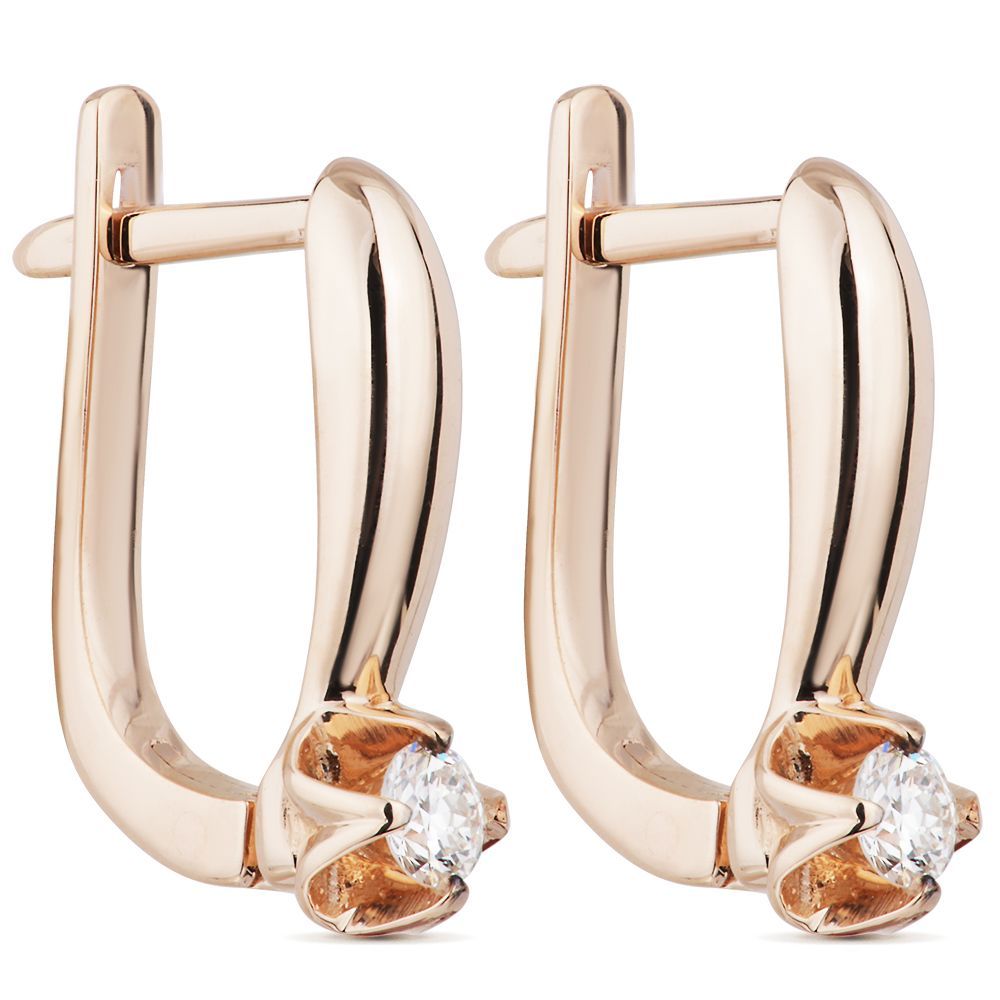 Серьги из красного золота с бриллиантами