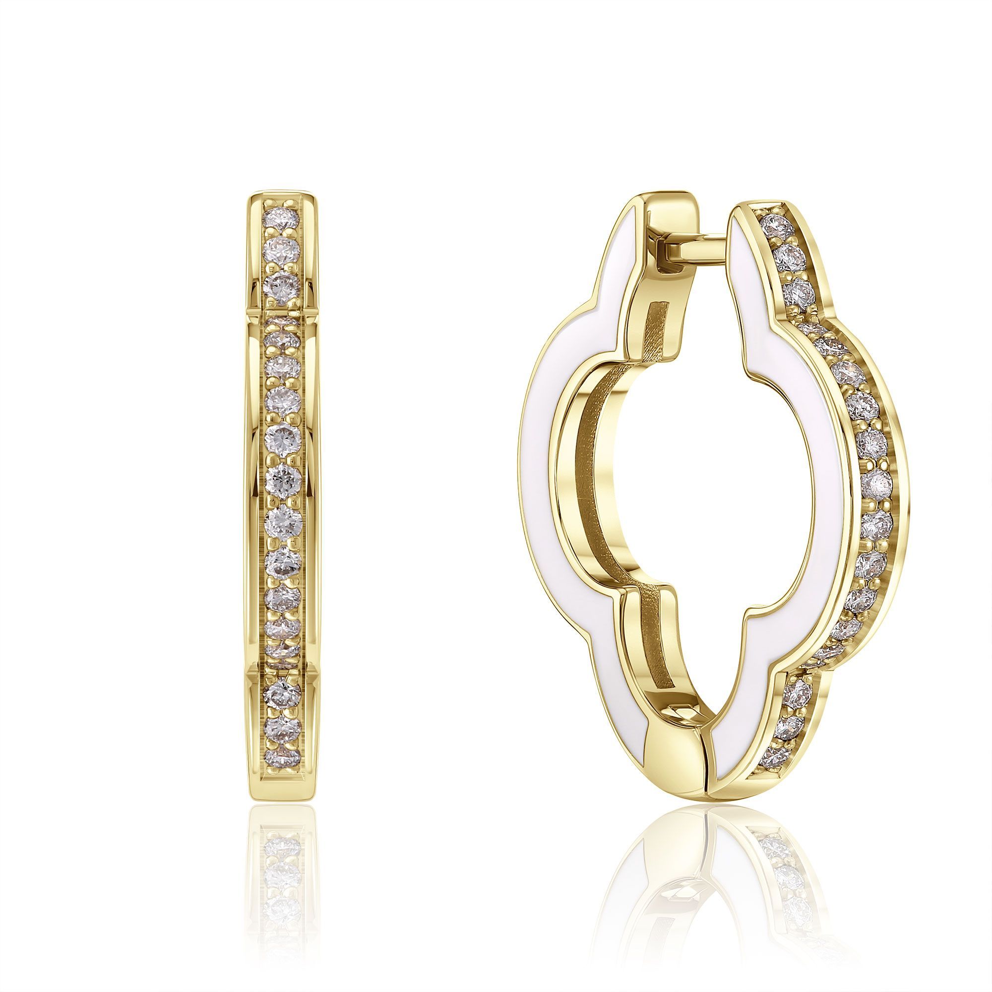 Серьги из желтого золота с бриллиантами