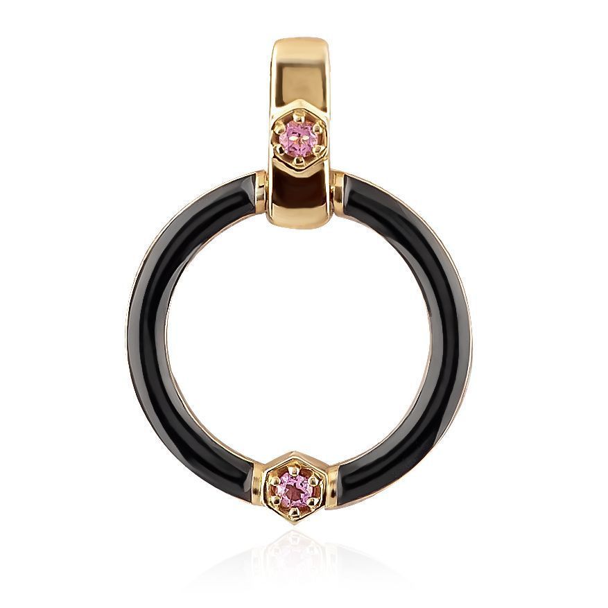 Подвеска из желтого золота с аметистами