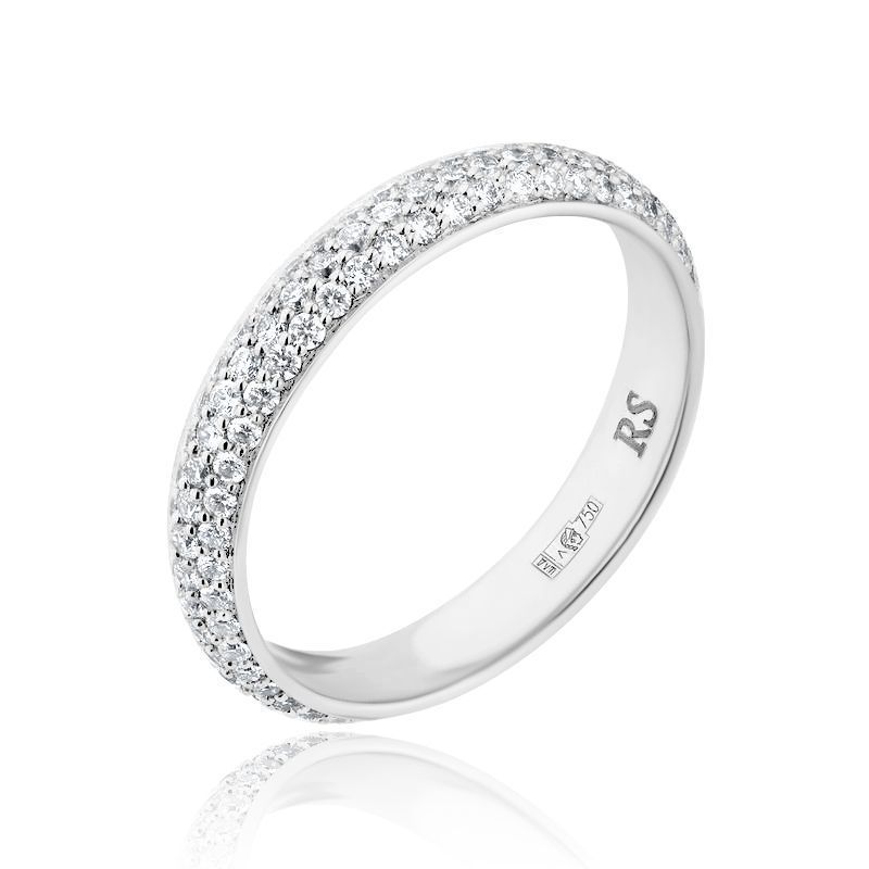 Кольцо из белого золота с бриллиантами