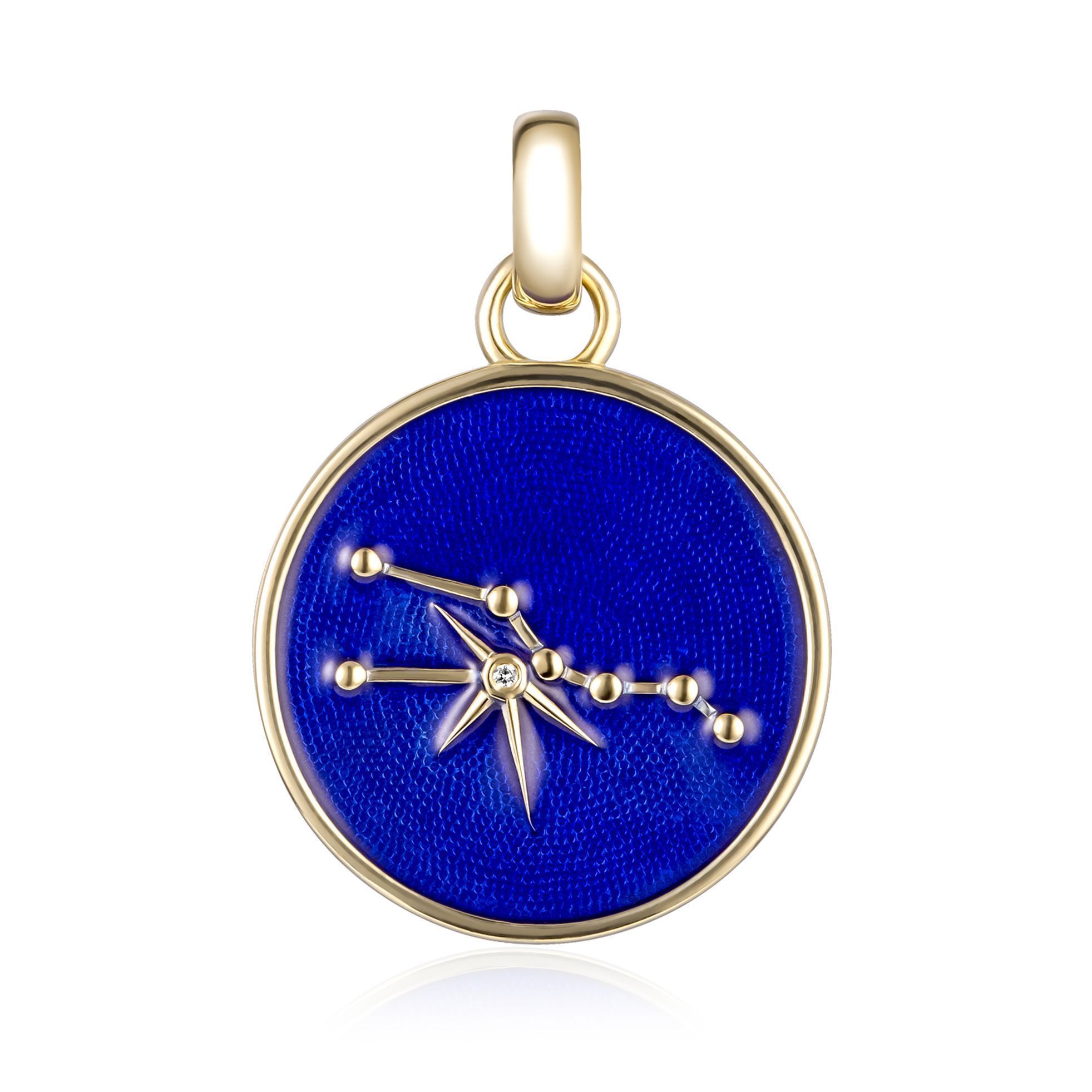 Подвеска «Телец» из желтого золота с бриллиантами