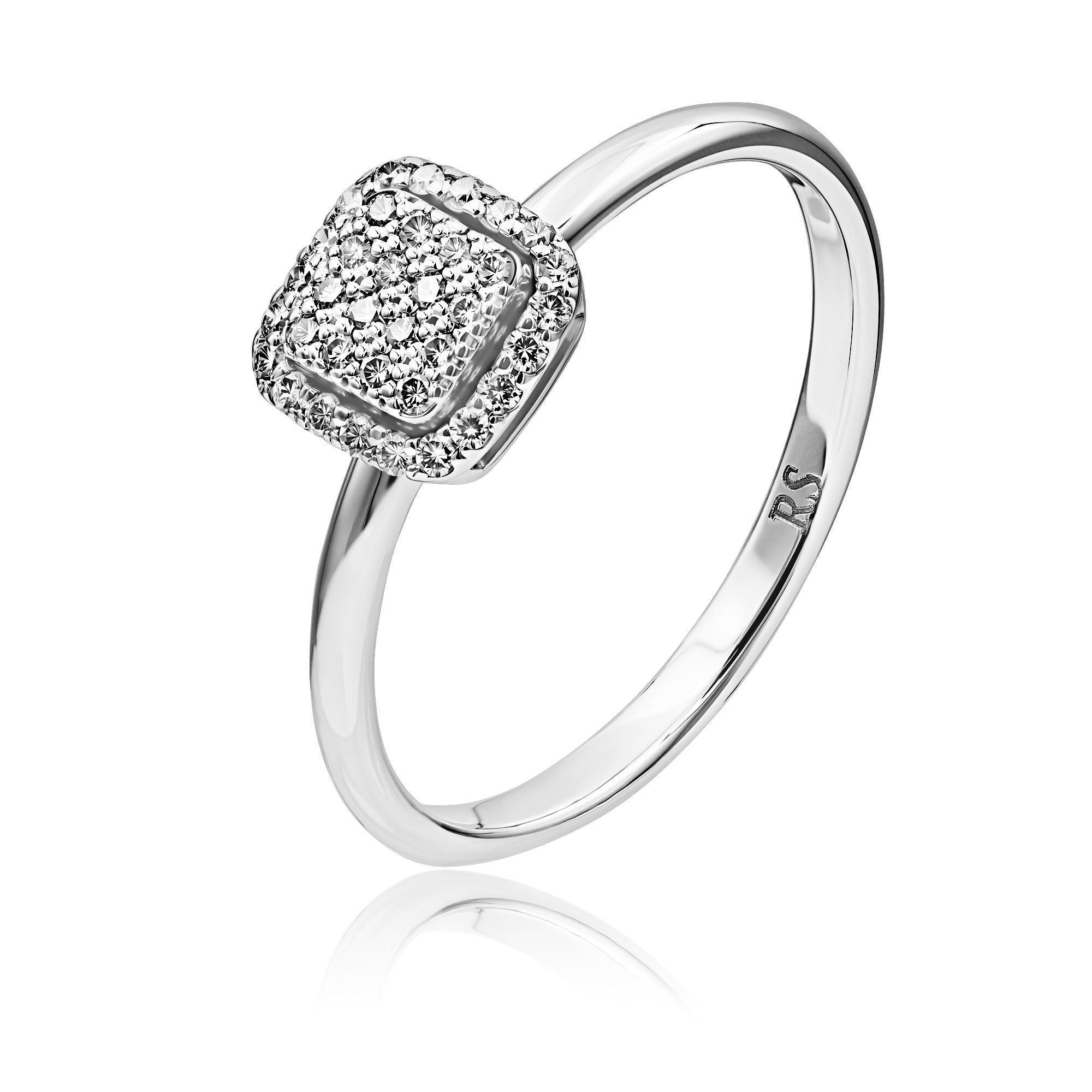 Кольцо из белого золота с бриллиантами