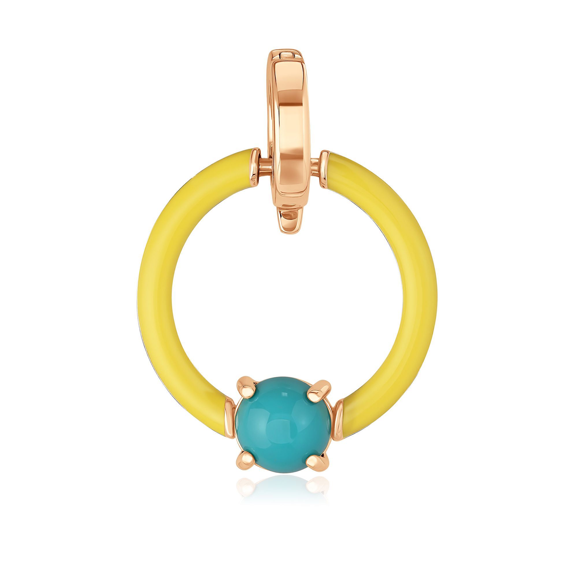 Подвеска из желтого золота с бирюзой