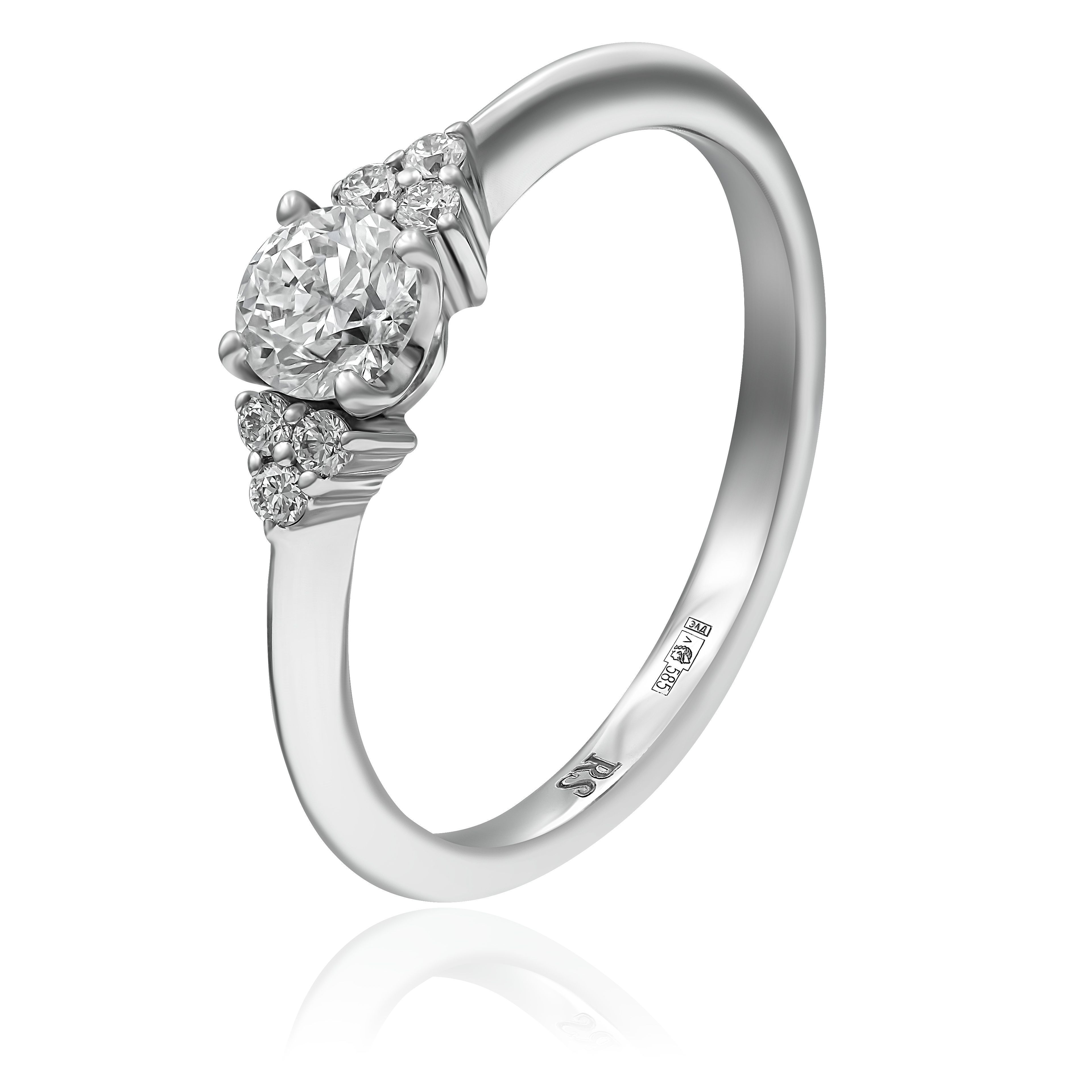 Кольцо из белого золота с бриллиантами