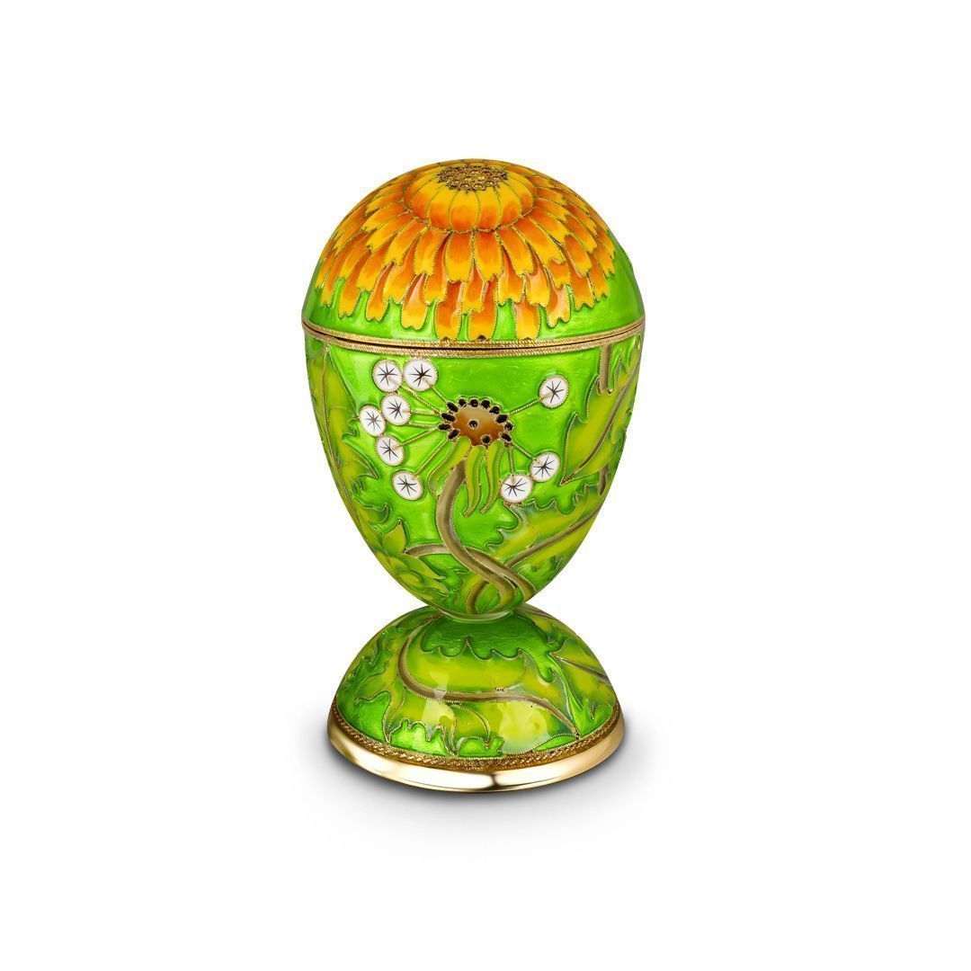 Яйцо-шкатулка «Одуванчик» из серебра