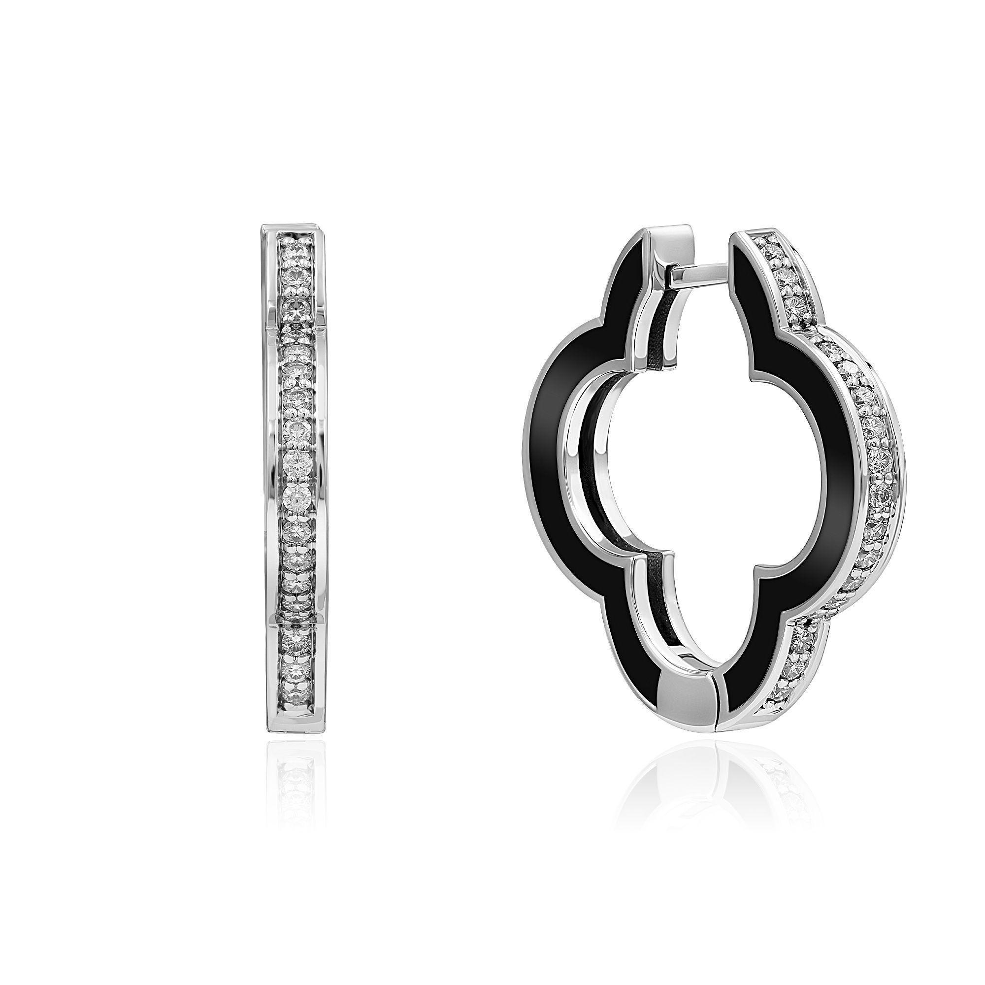 Серьги из белого золота с бриллиантами