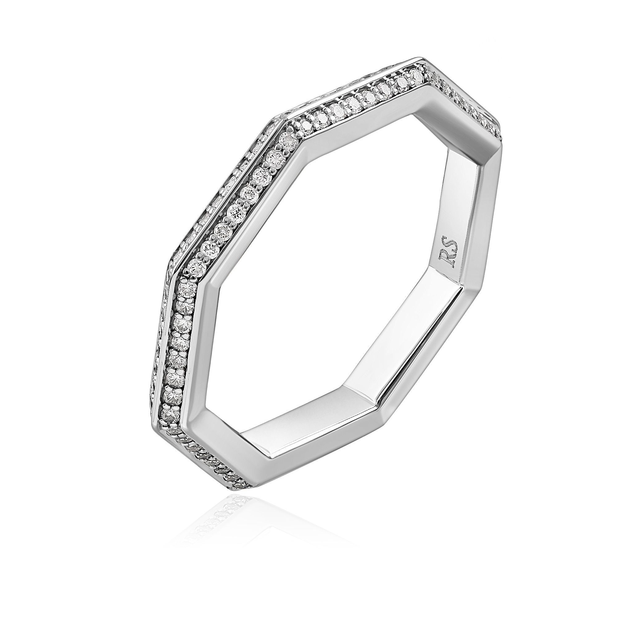 Кольцо из белого золота с бриллиантами