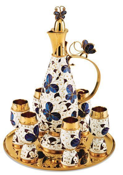 Набор для ликера «Бабочка» из серебра 