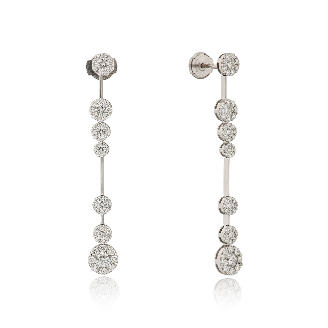 Пусеты из белого золота с бриллиантами