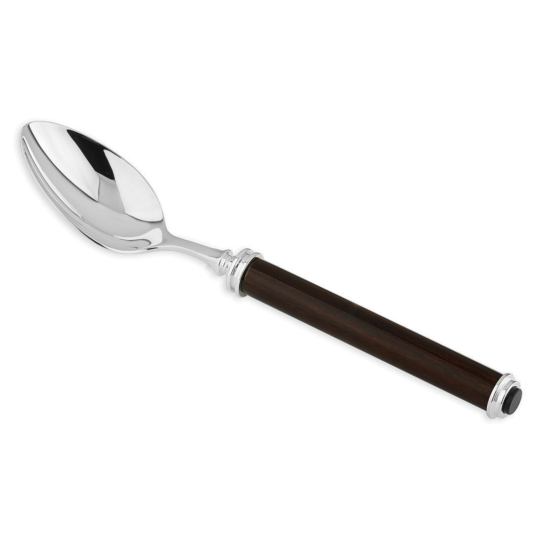 Ложка десертная из серебра с яшмой