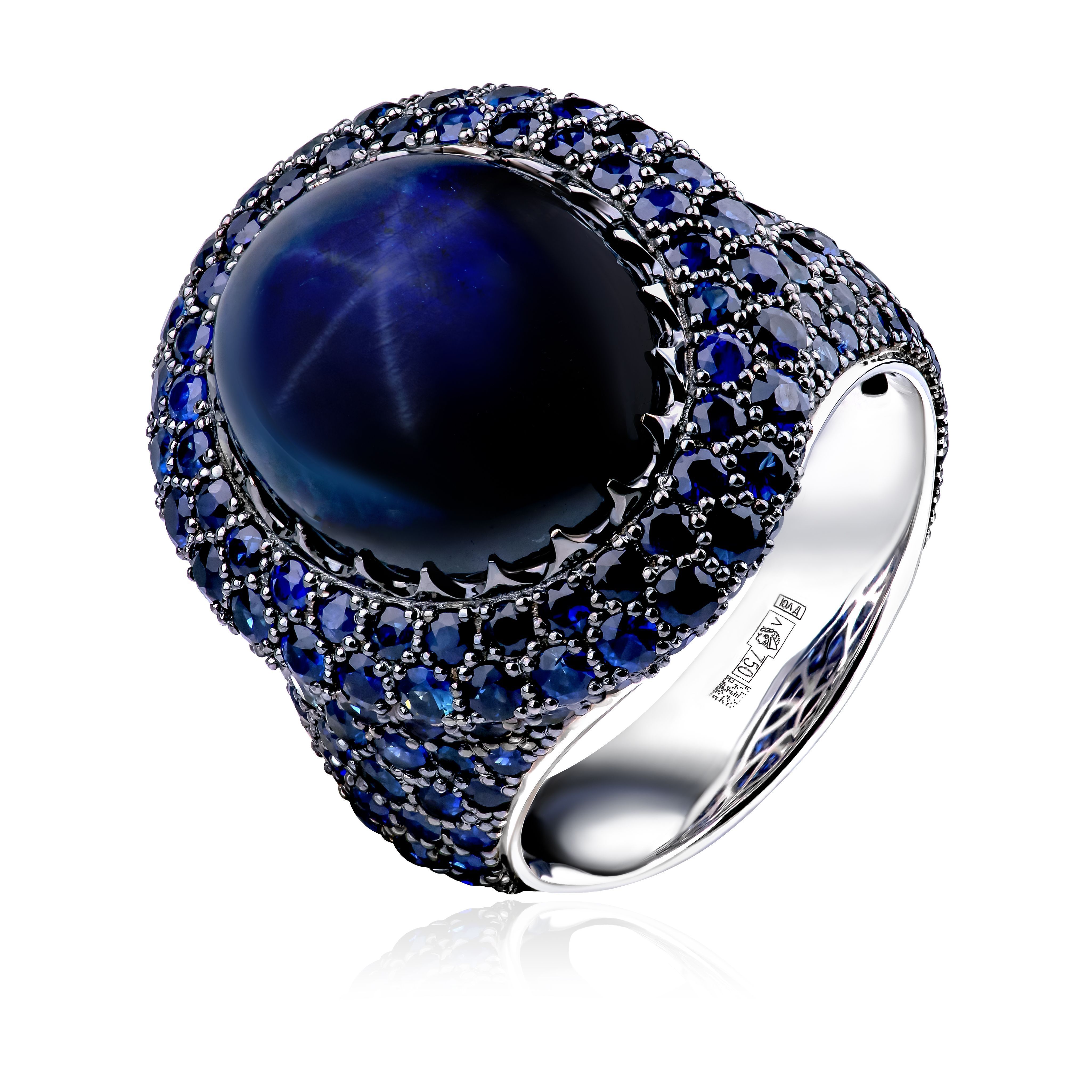 Кольцо из белого золота с сапфиром 16.25 ct