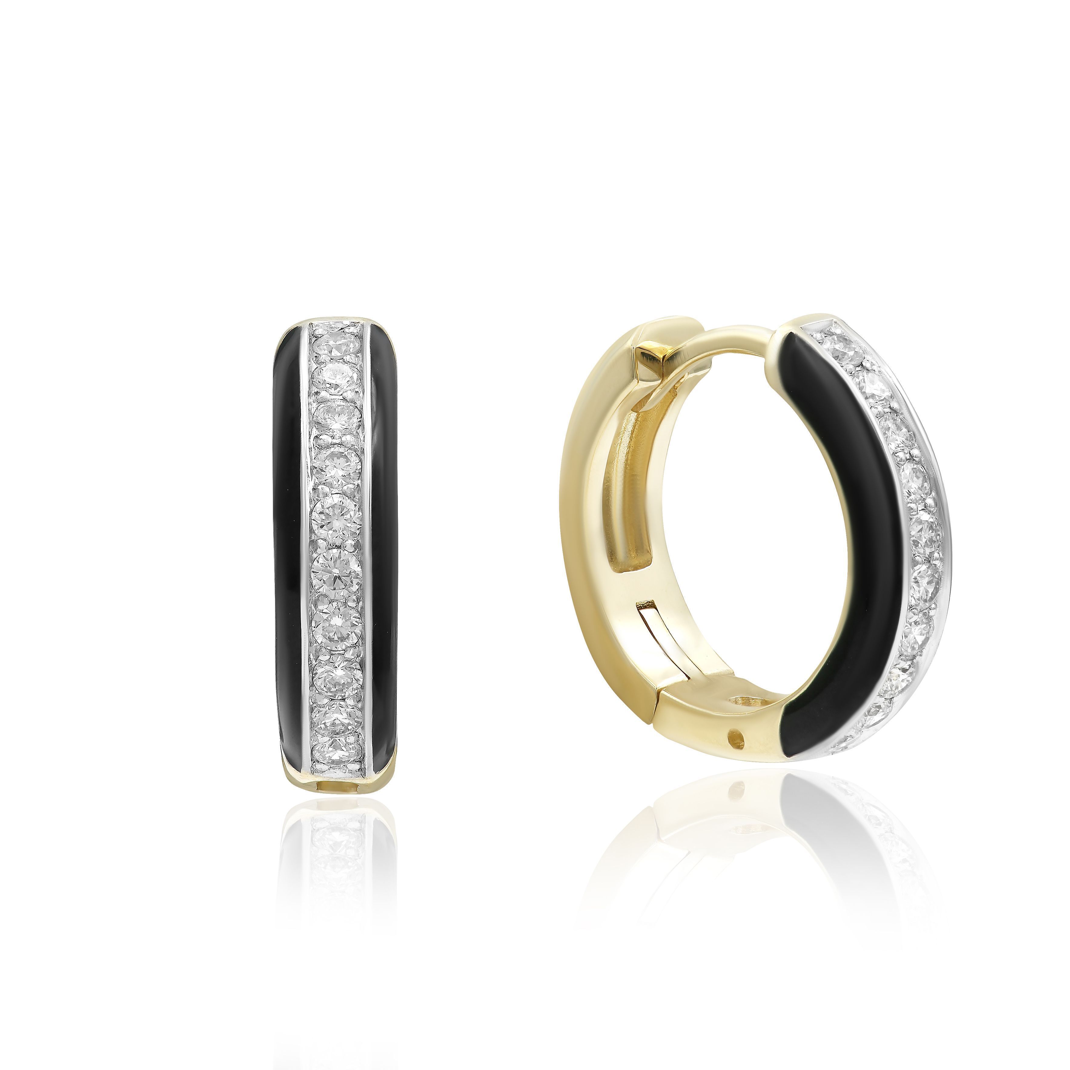 Серьги из желтого золота с бриллиантами