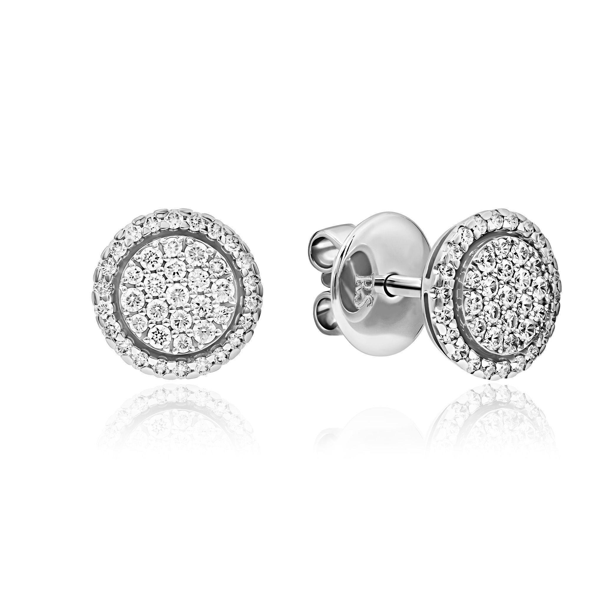 Пусеты из белого золота с бриллиантами