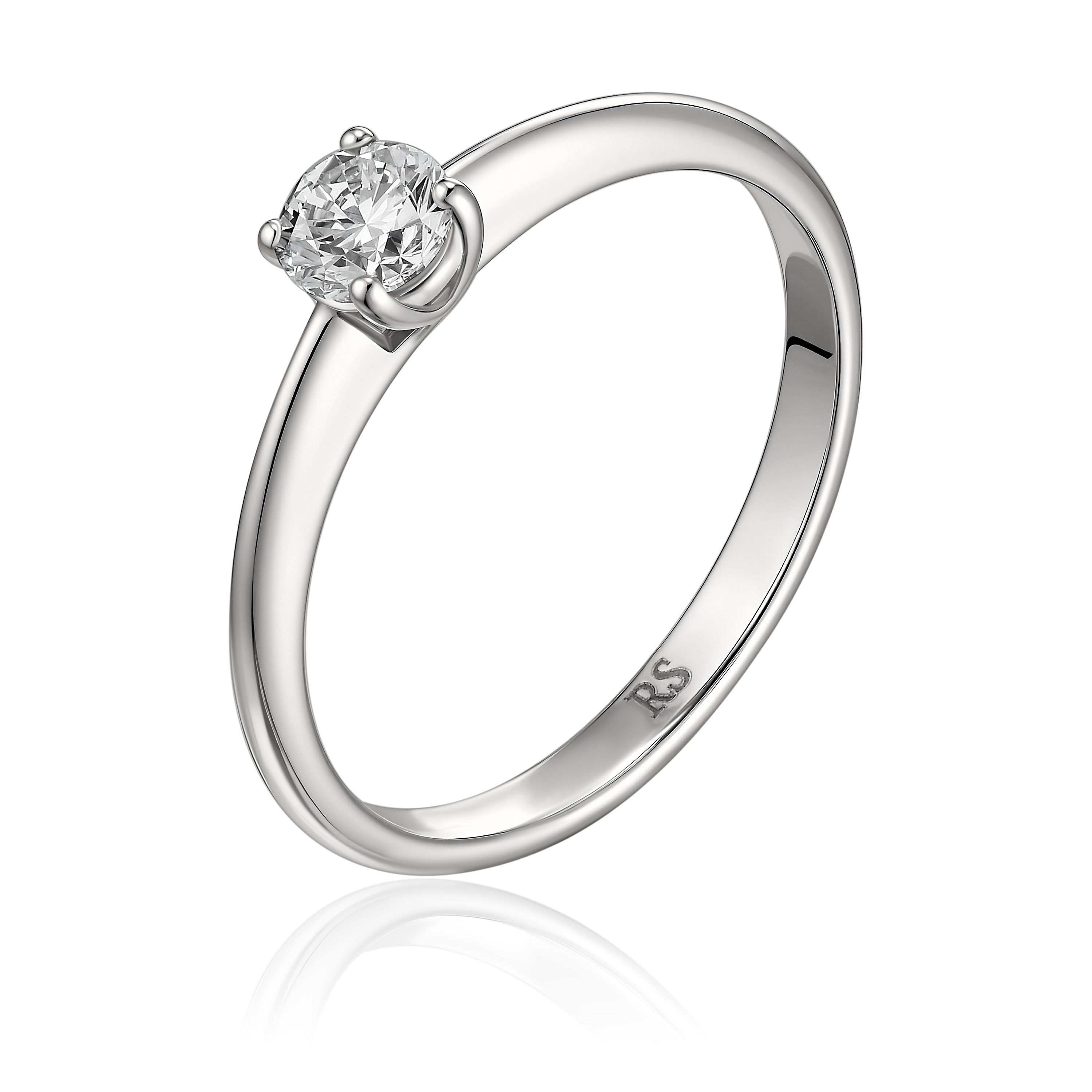 Кольцо из белого золота с бриллиантом