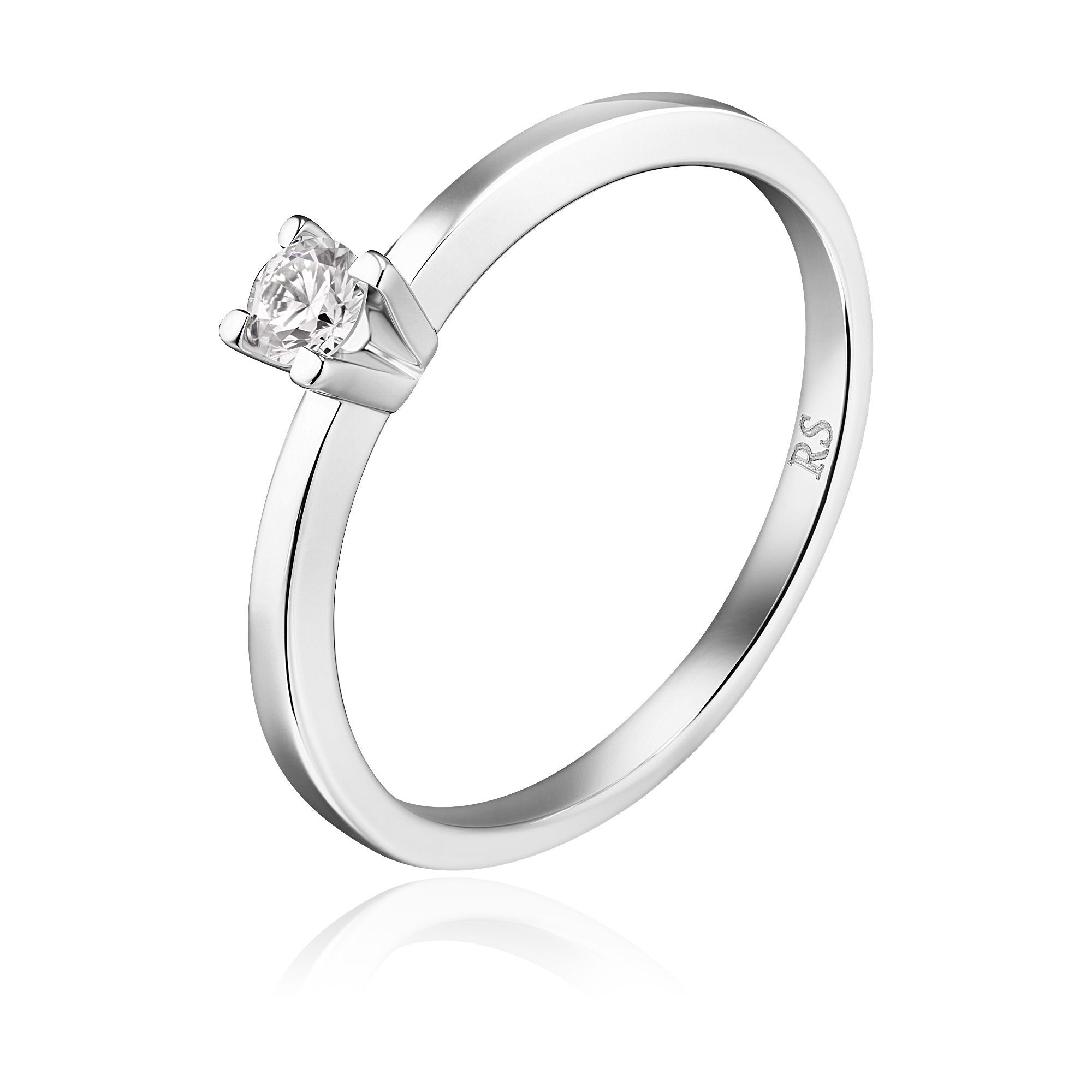 Кольцо из белого золота с бриллиантом