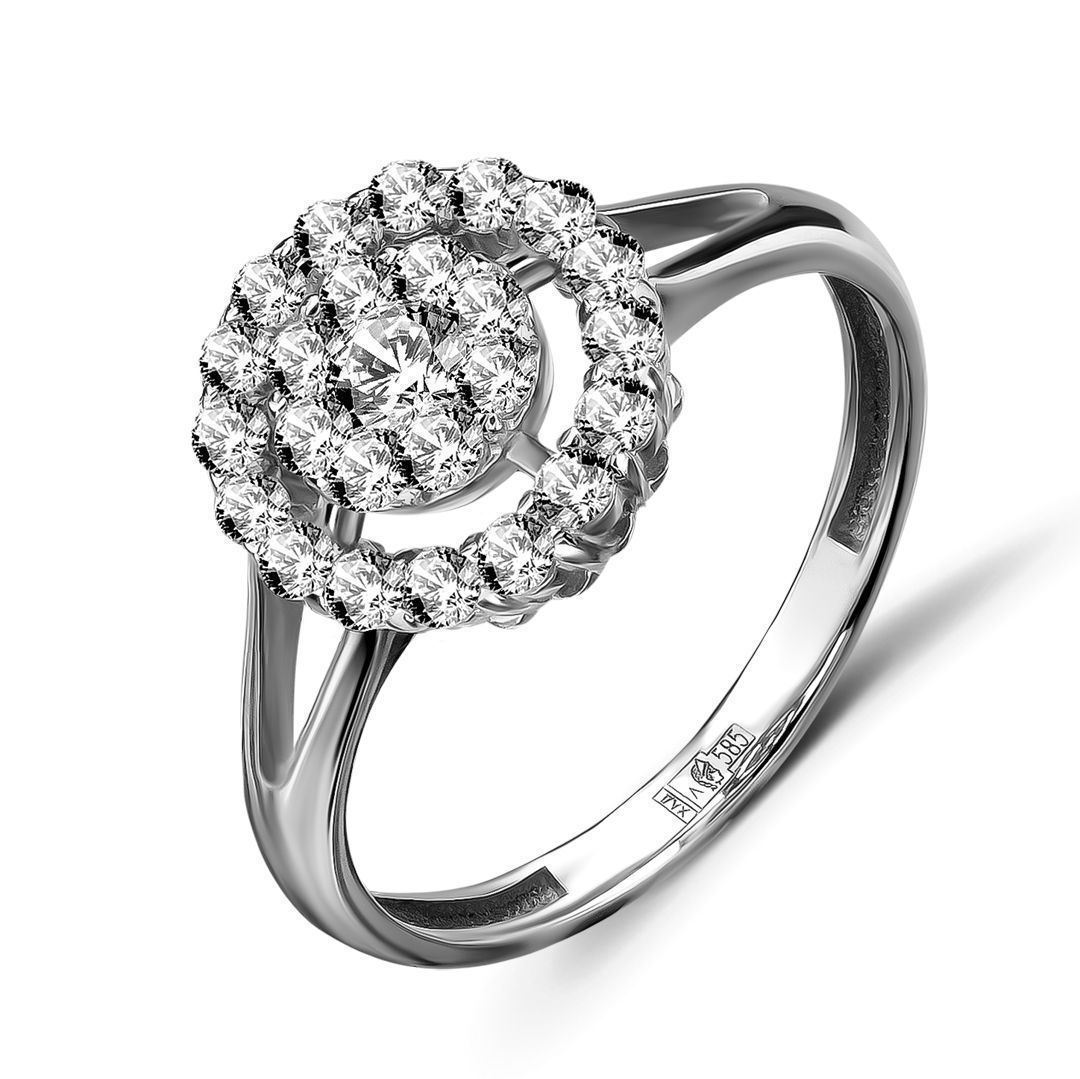 Кольцо из белого золота с бриллиантами