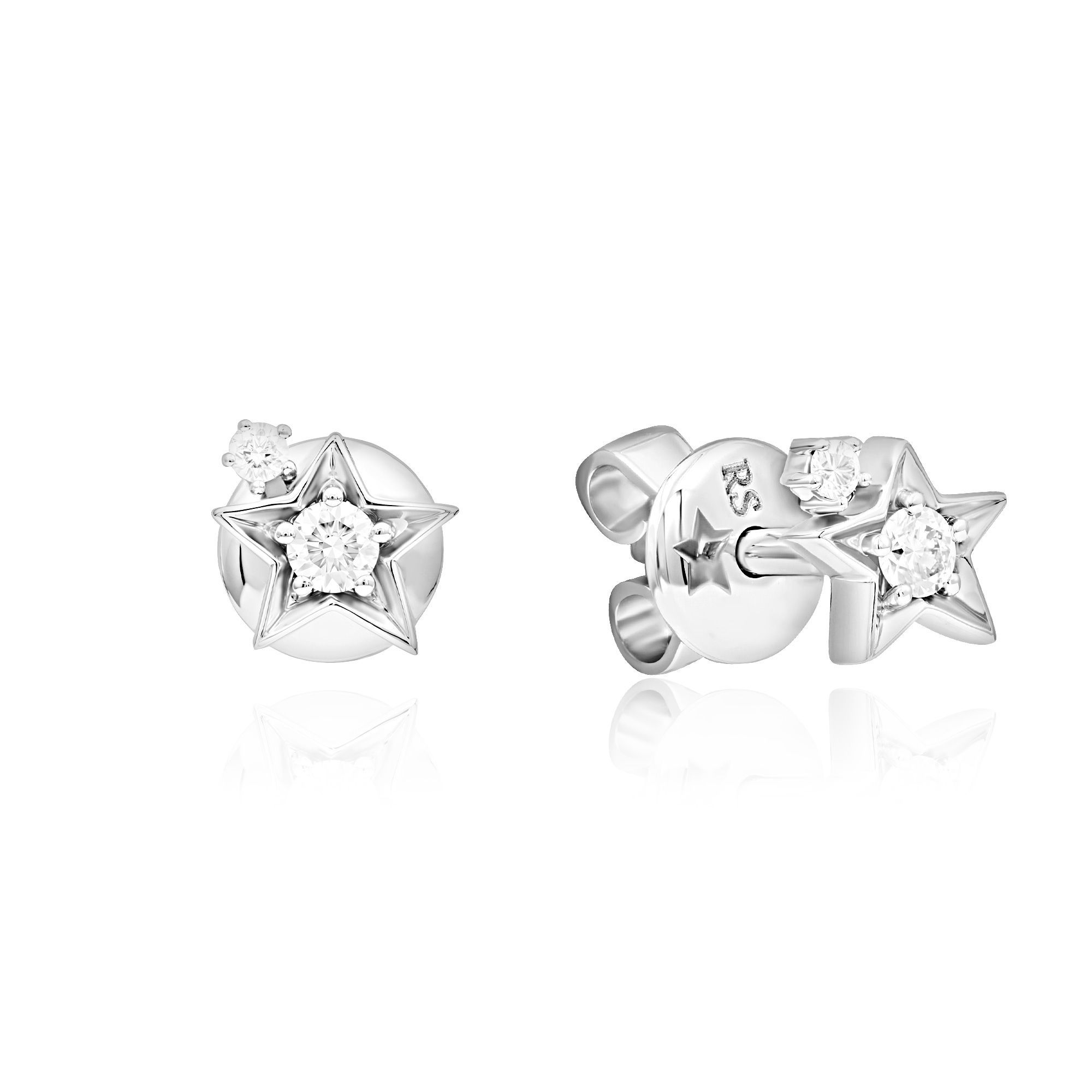 Пусеты из белого золота с бриллиантами