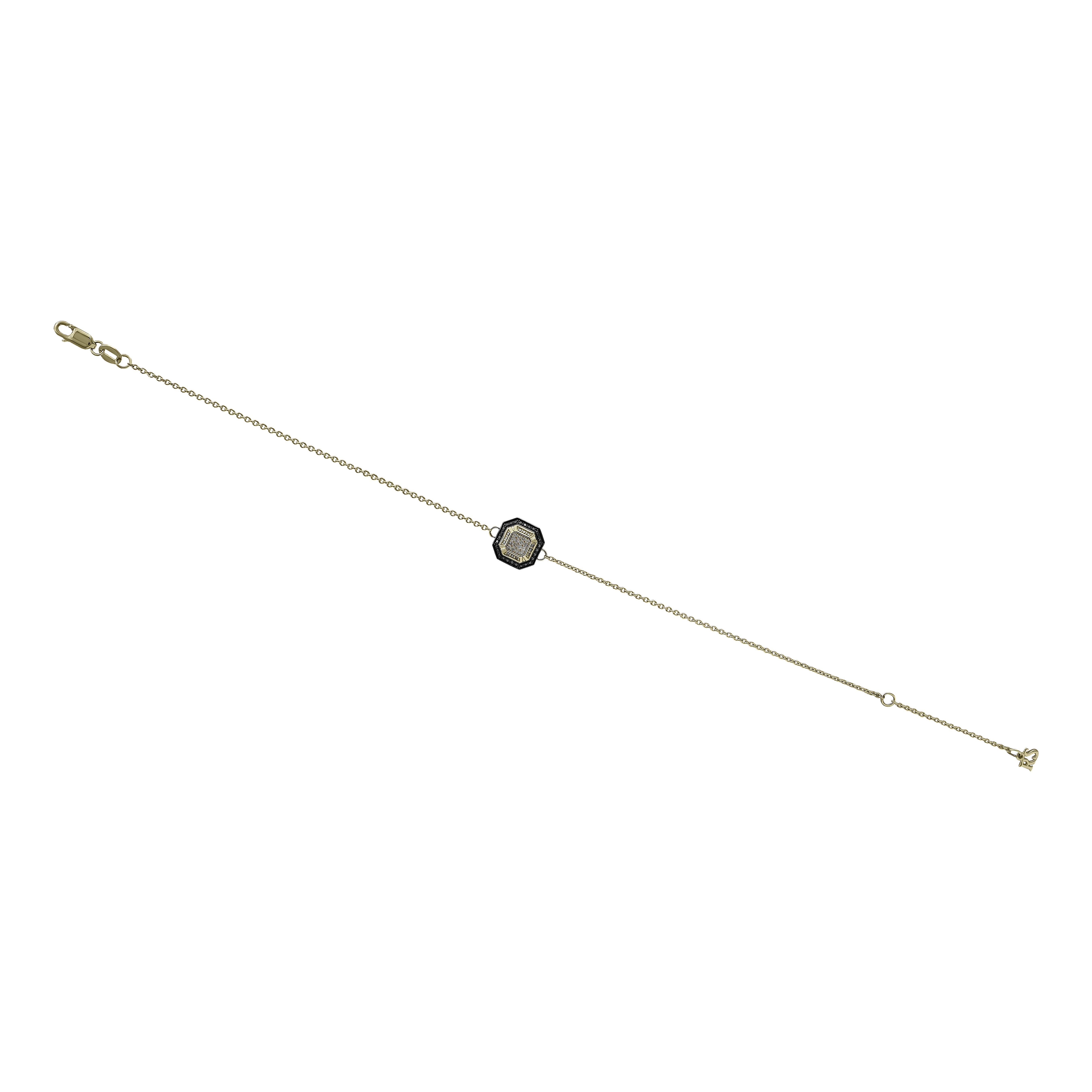 Браслет из желтого золота с бриллиантами