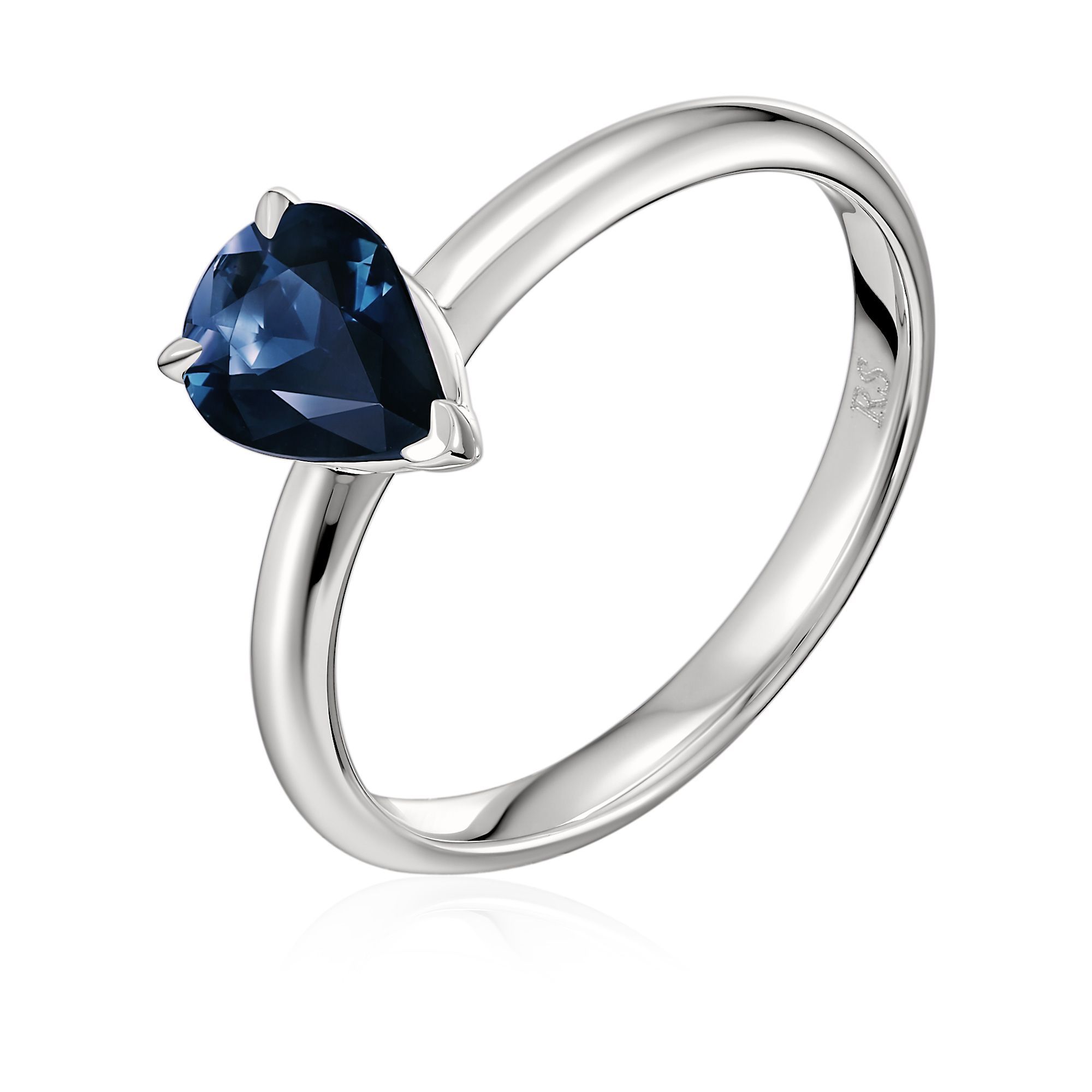 Кольцо из белого золота с сапфиром