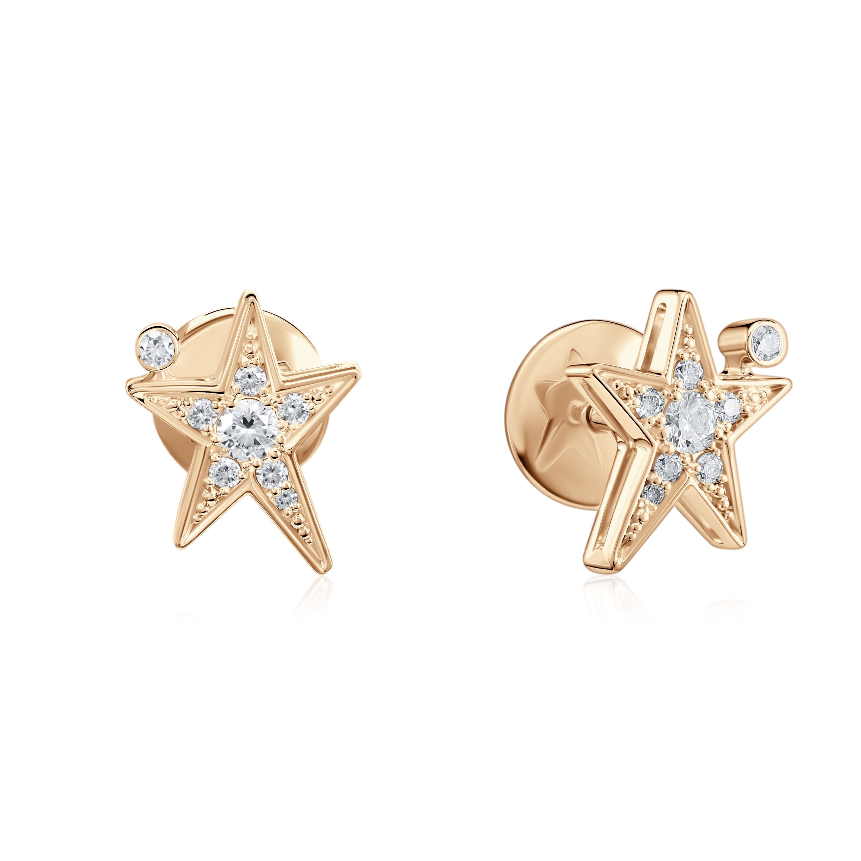 Пусеты из желтого золота с бриллиантами