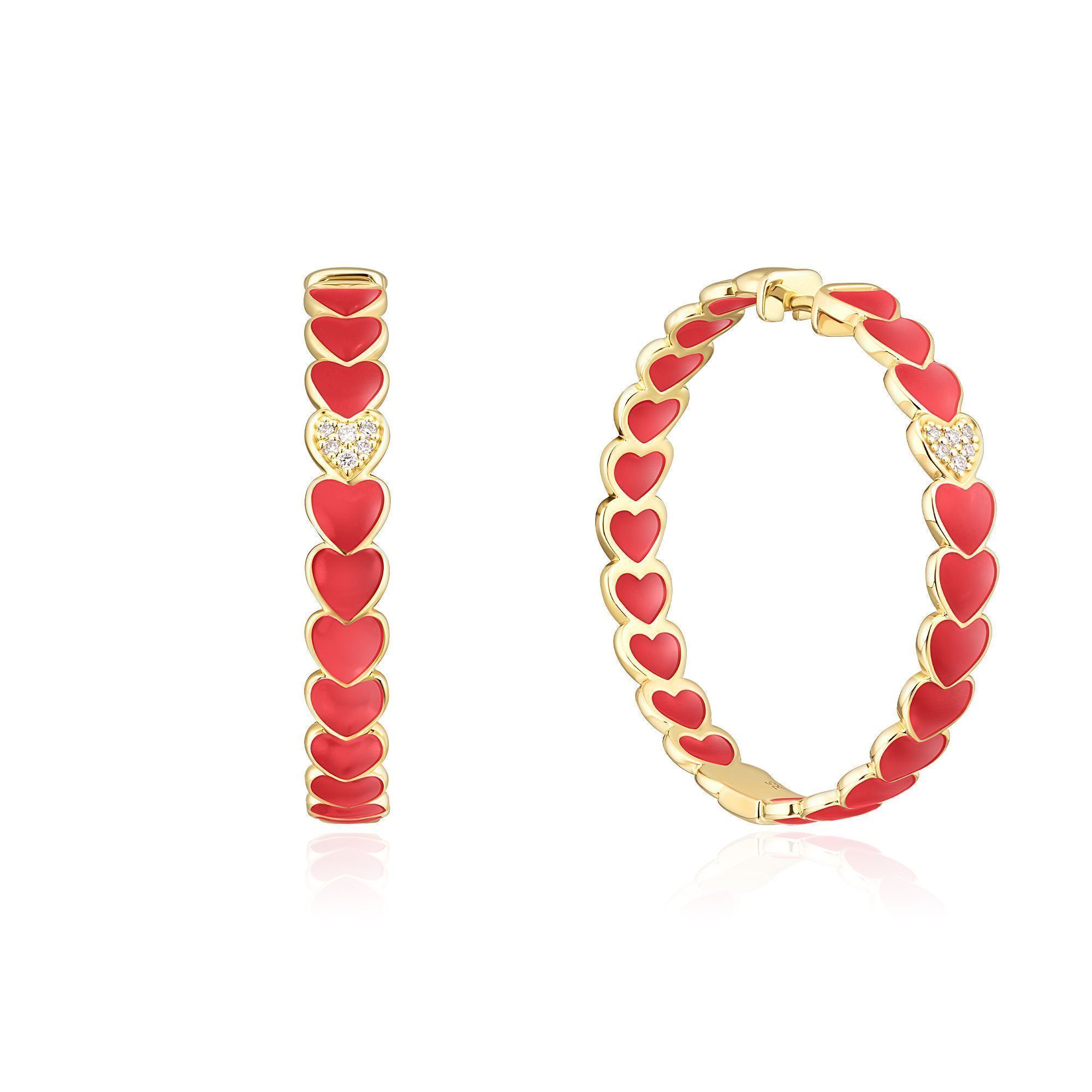 Серьги из желтого золота с бриллиантами