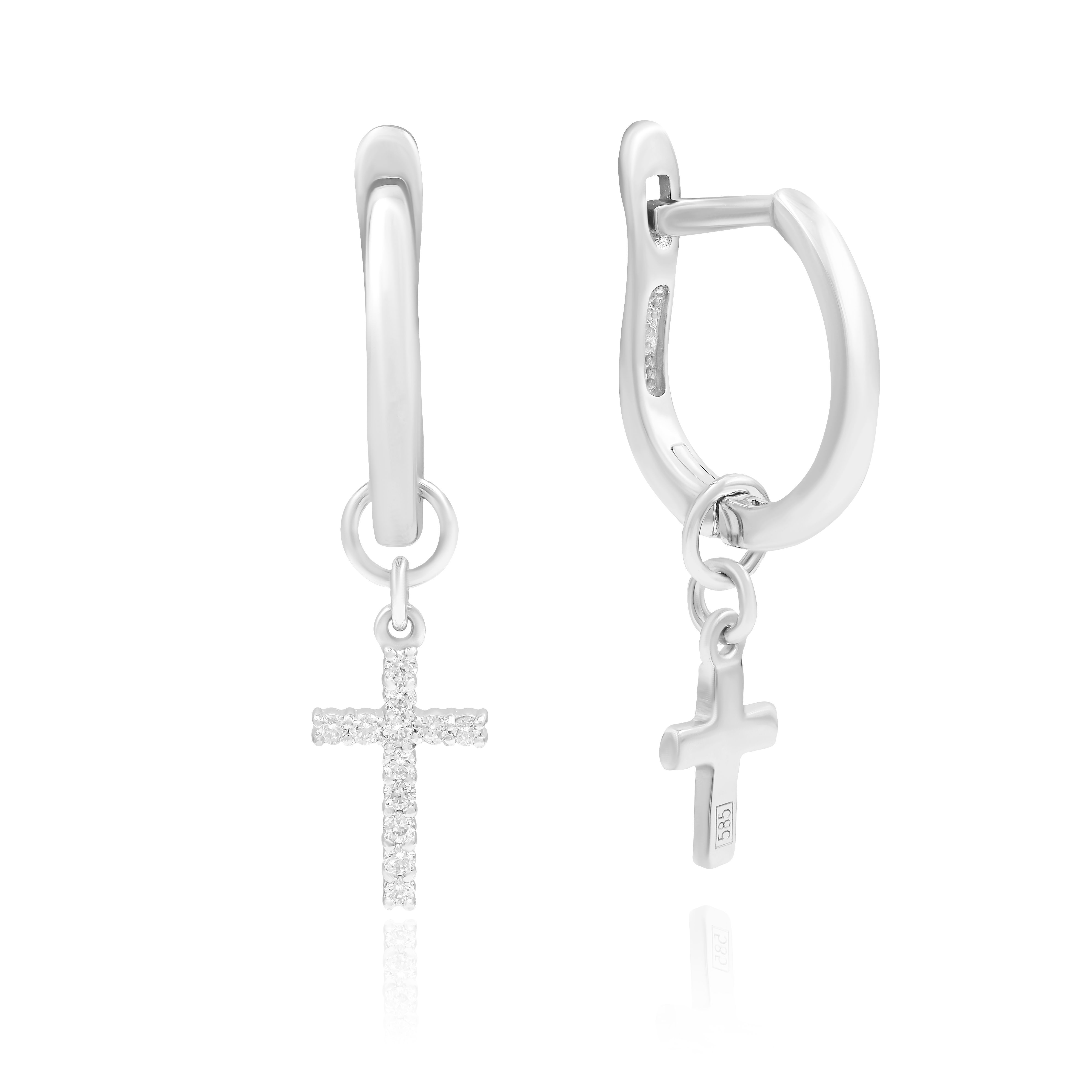 Серьги из белого золота с бриллиантами