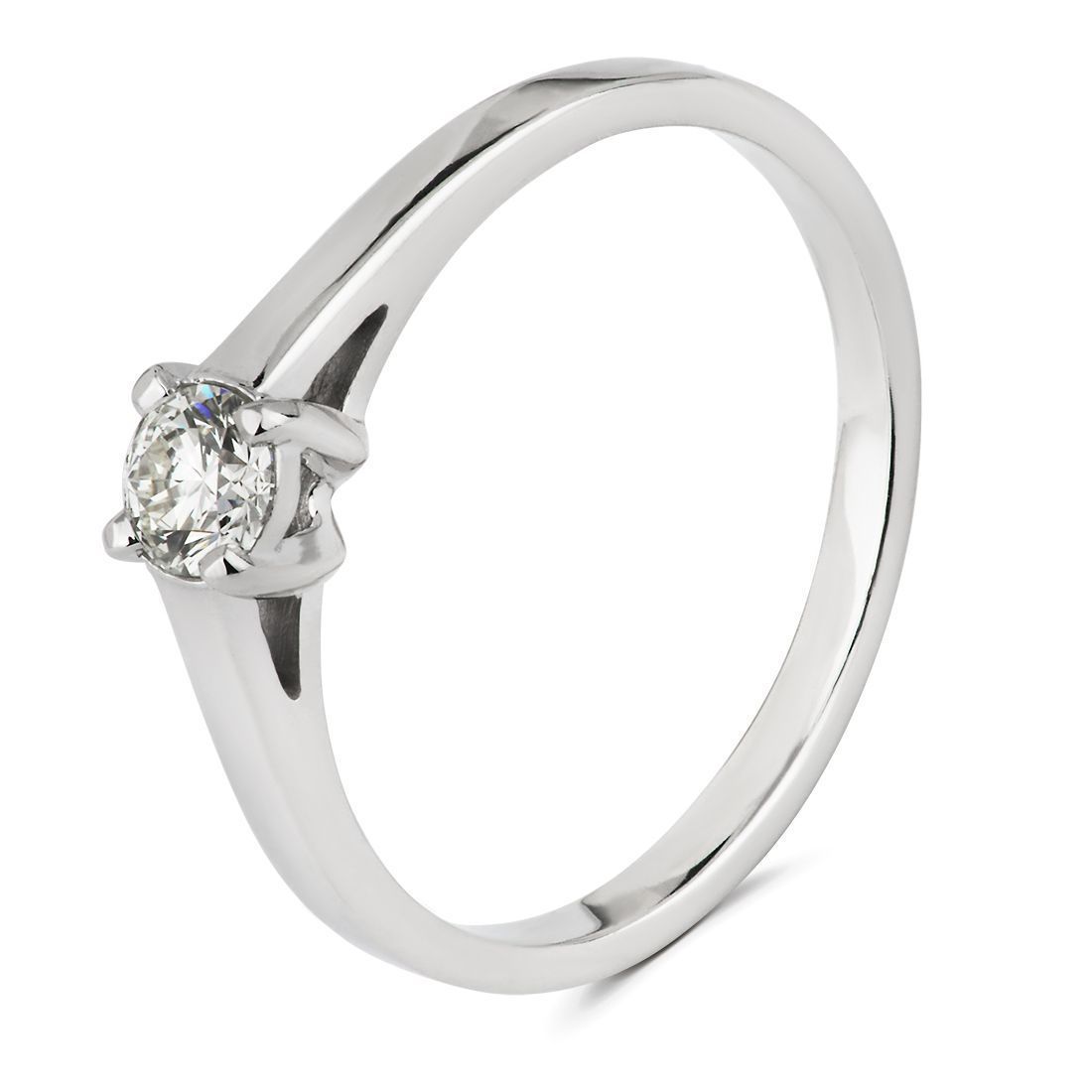 Кольцо из белого золота с бриллиантом