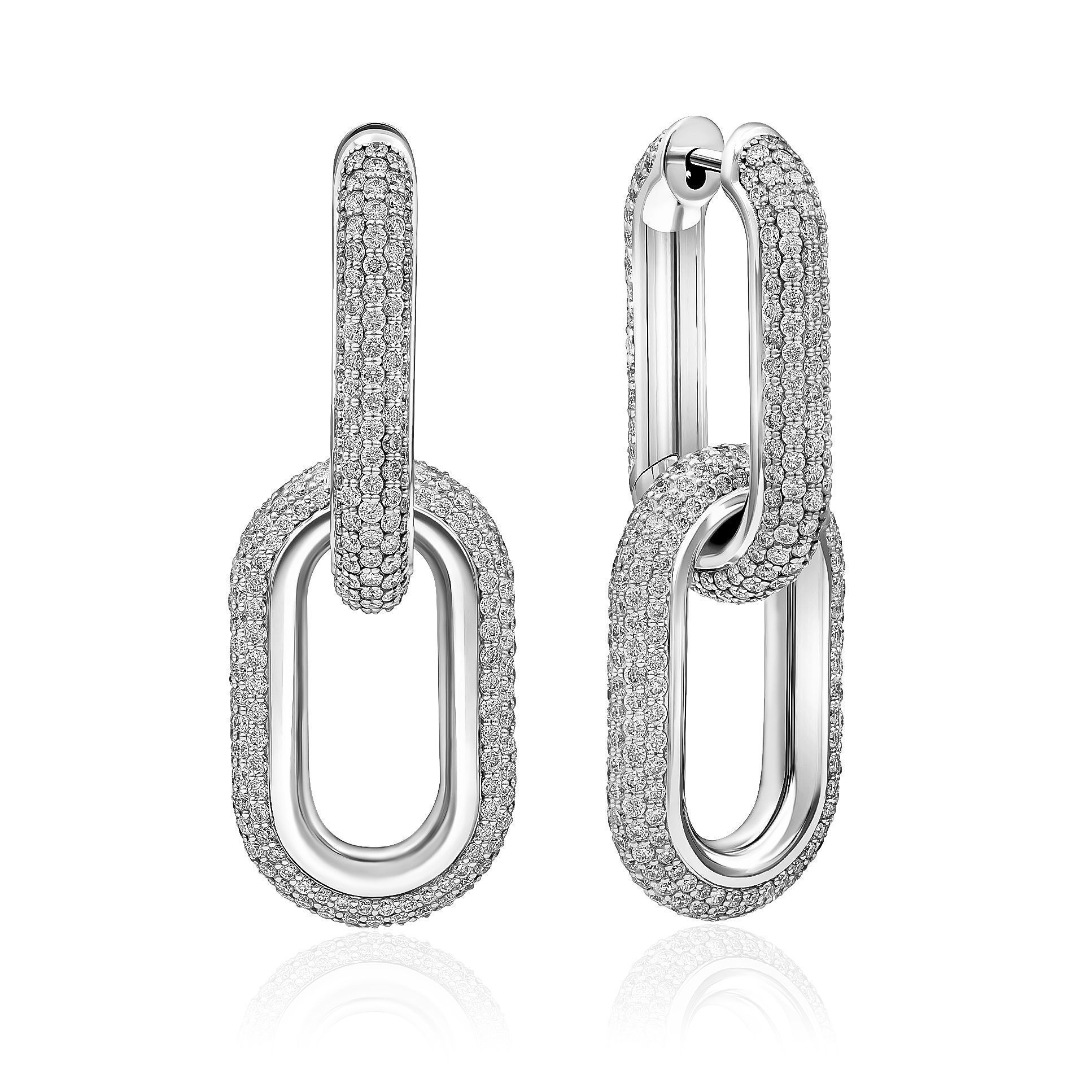 Серьги из белого золота с бриллиантами