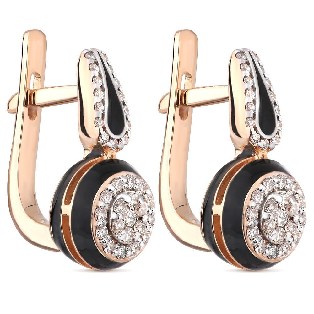 Серьги из красного золота с бриллиантами