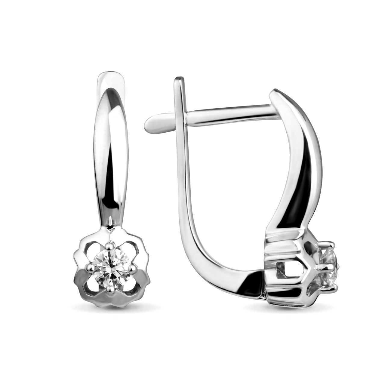 Серьги из белого золота с бриллиантами