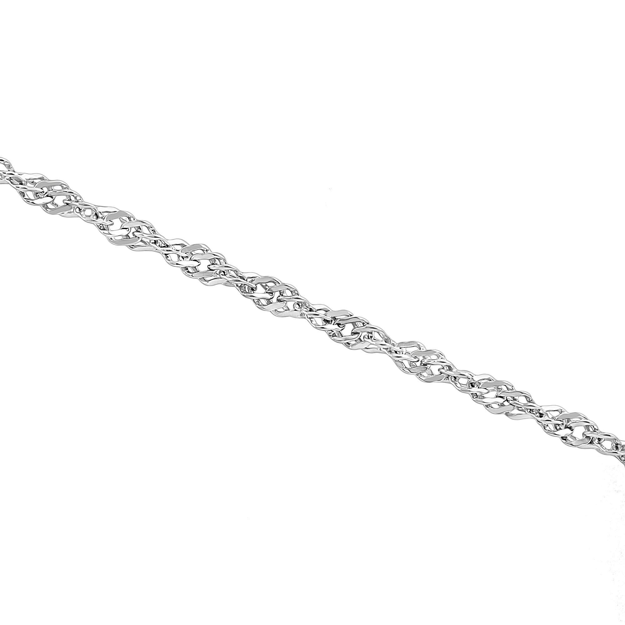 Цепь, плетение «Сингапур» из белого золота 