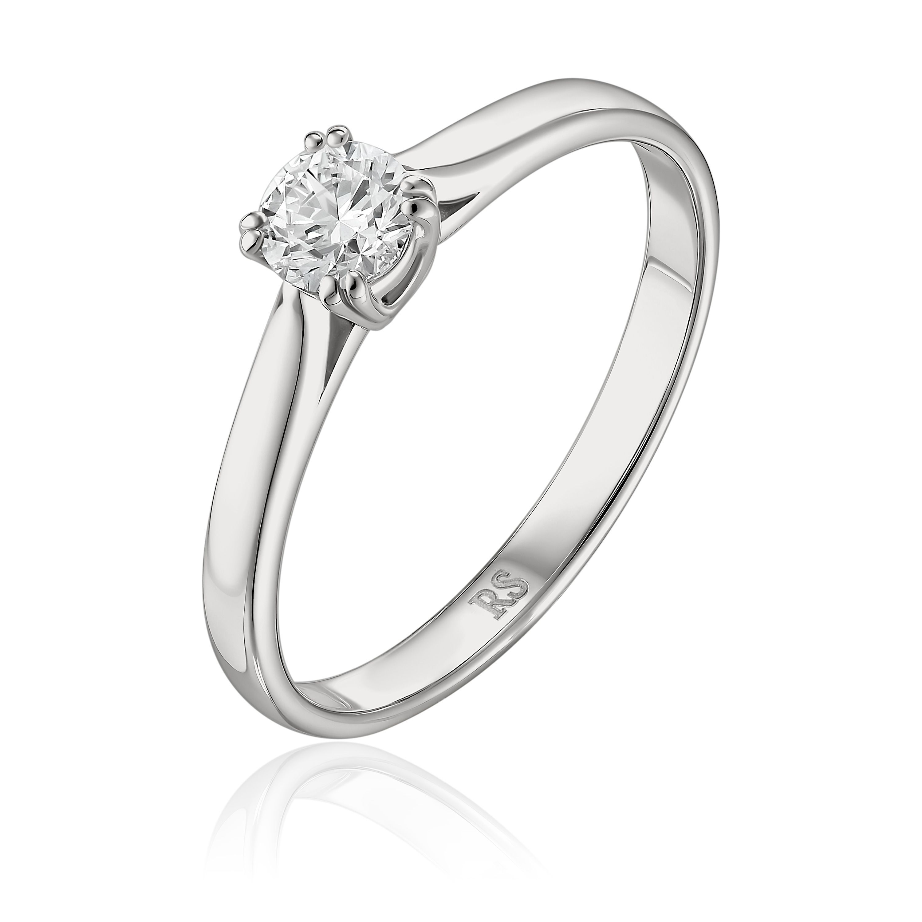 Кольцо из белого золота с бриллиантом