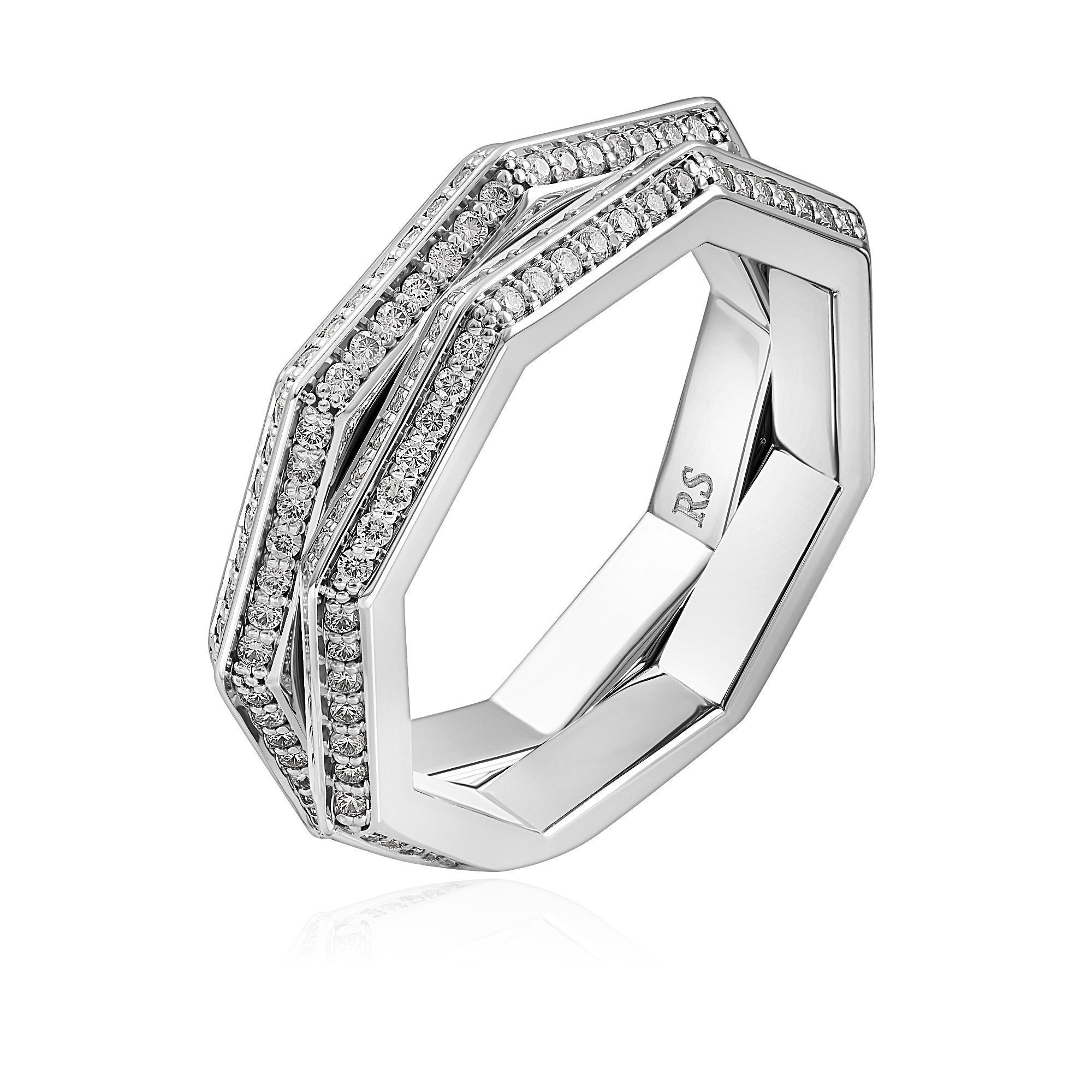 Кольцо из белого золота с бриллиантами