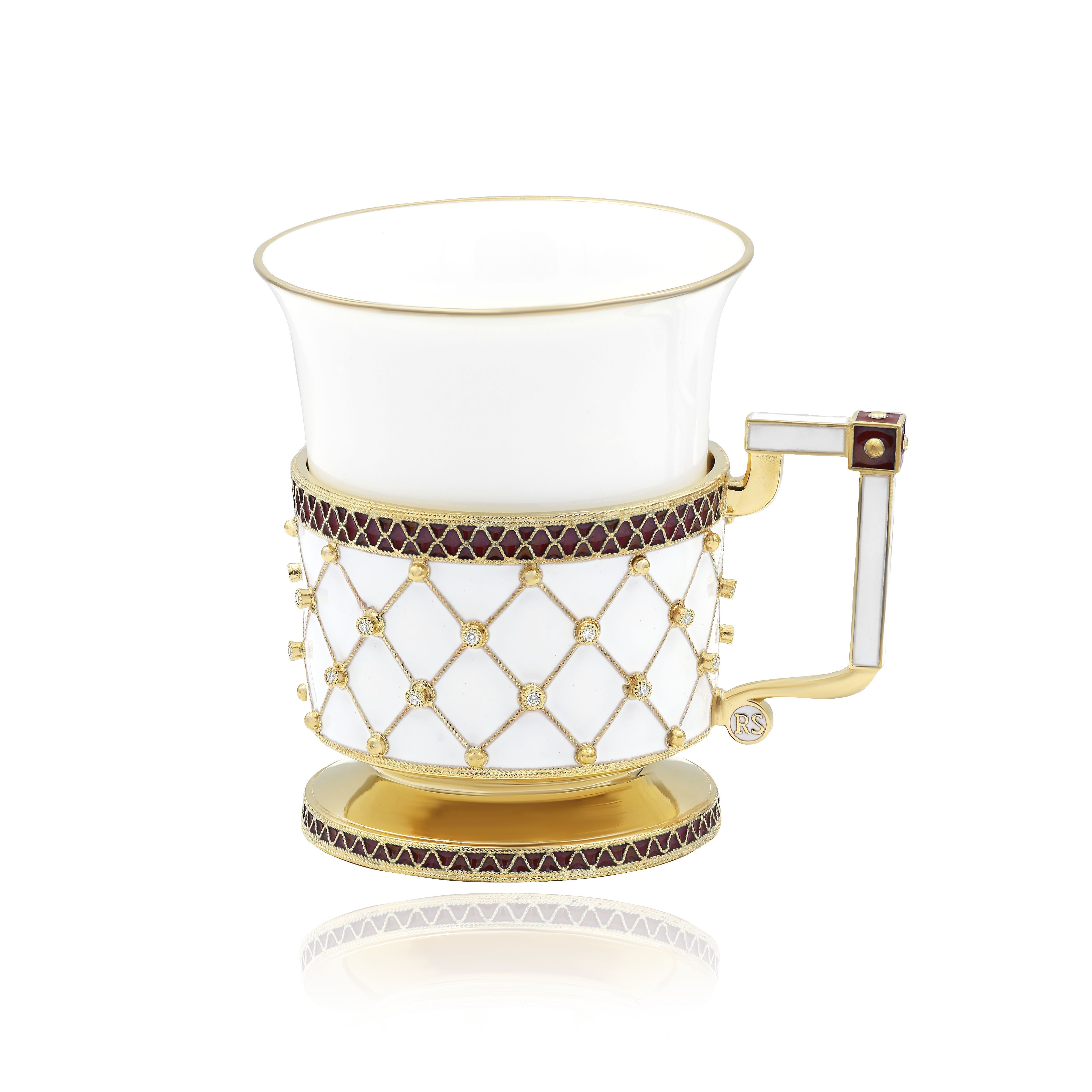 Подстаканник из серебра с бриллиантами