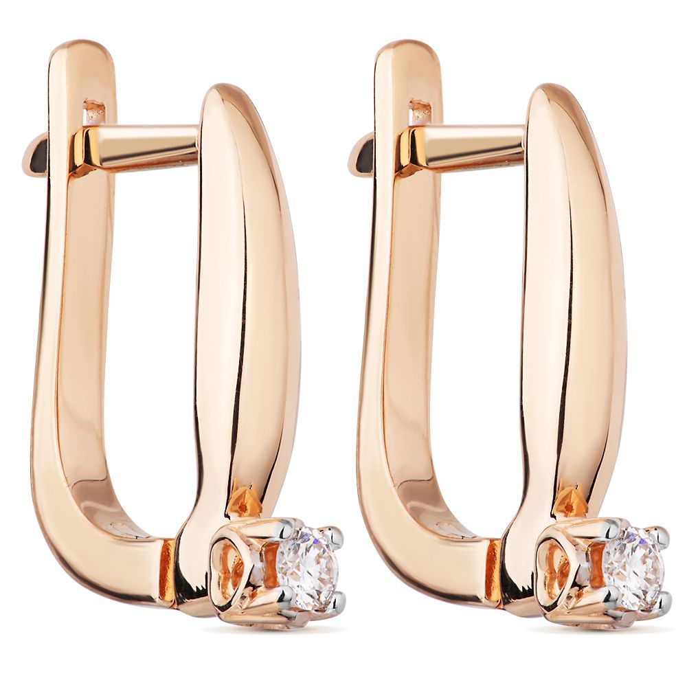 Серьги из красного золота с бриллиантами