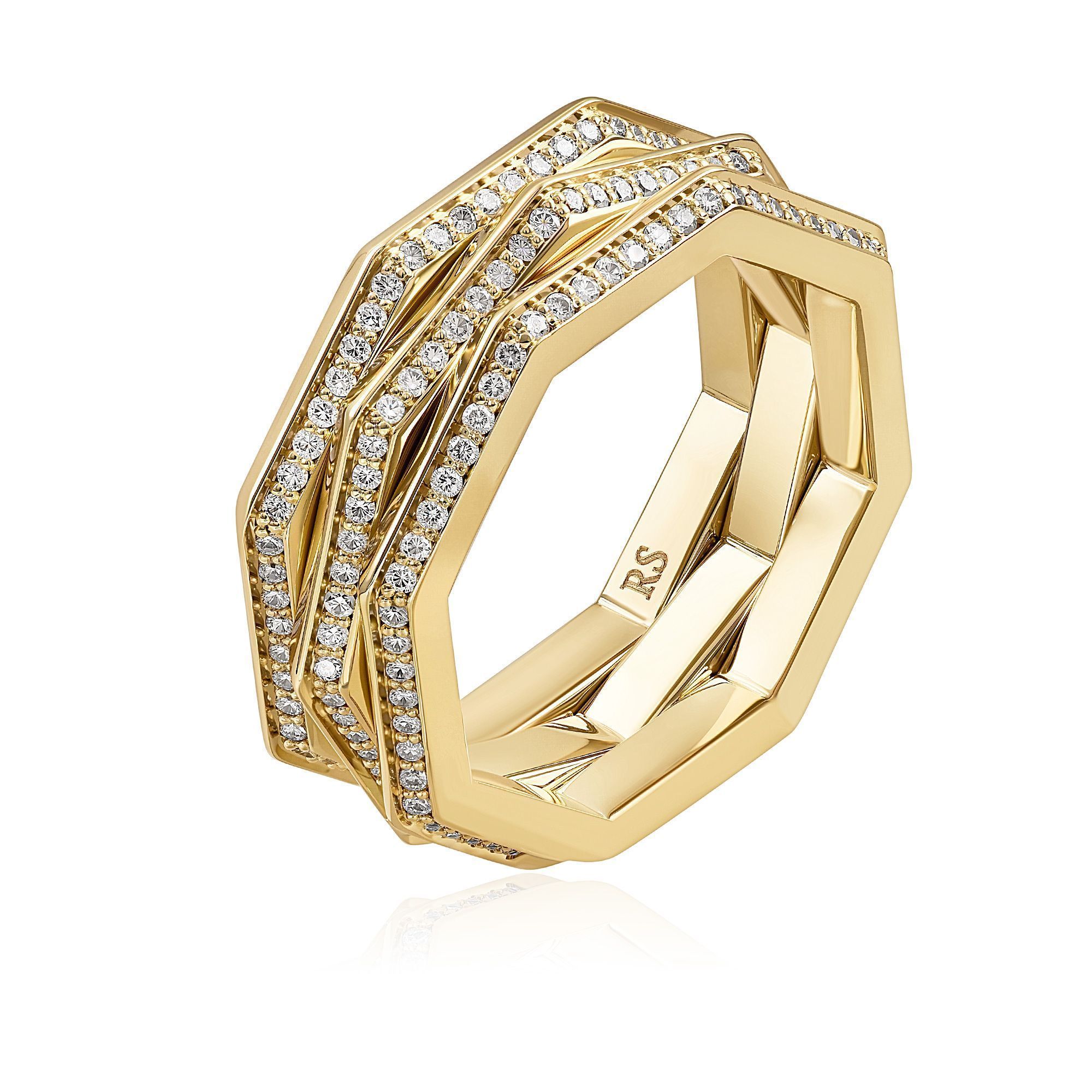 Кольцо из желтого золота с бриллиантами