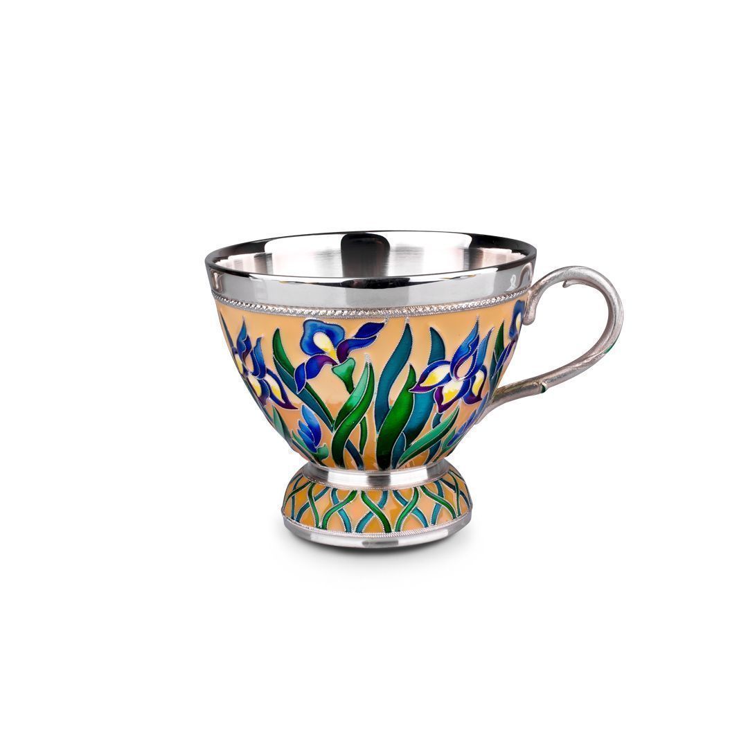 Чашка «Ирисы» из серебра 