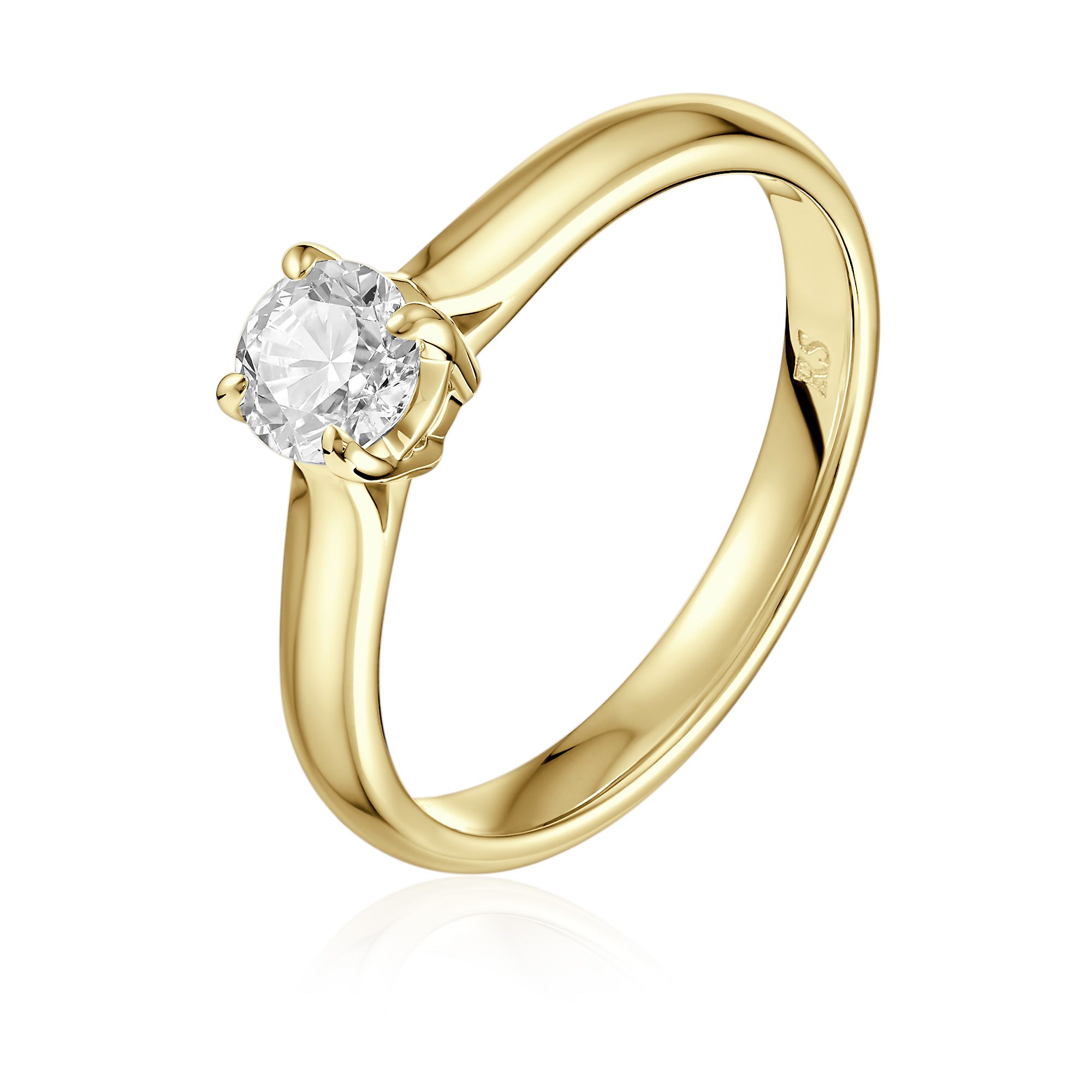 Кольцо из желтого золота с бриллиантом