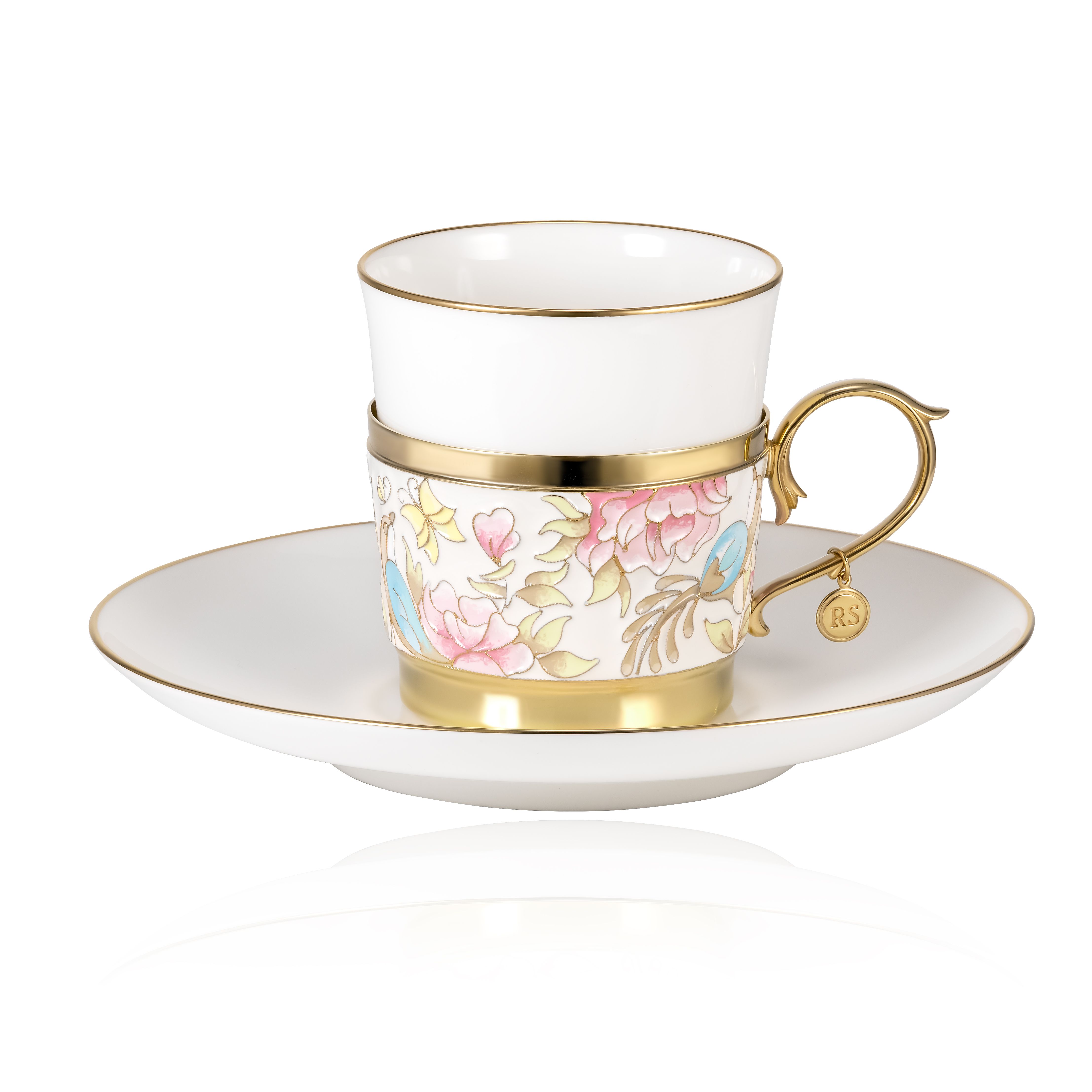 Набор кофейный «Райские птицы» из серебра 