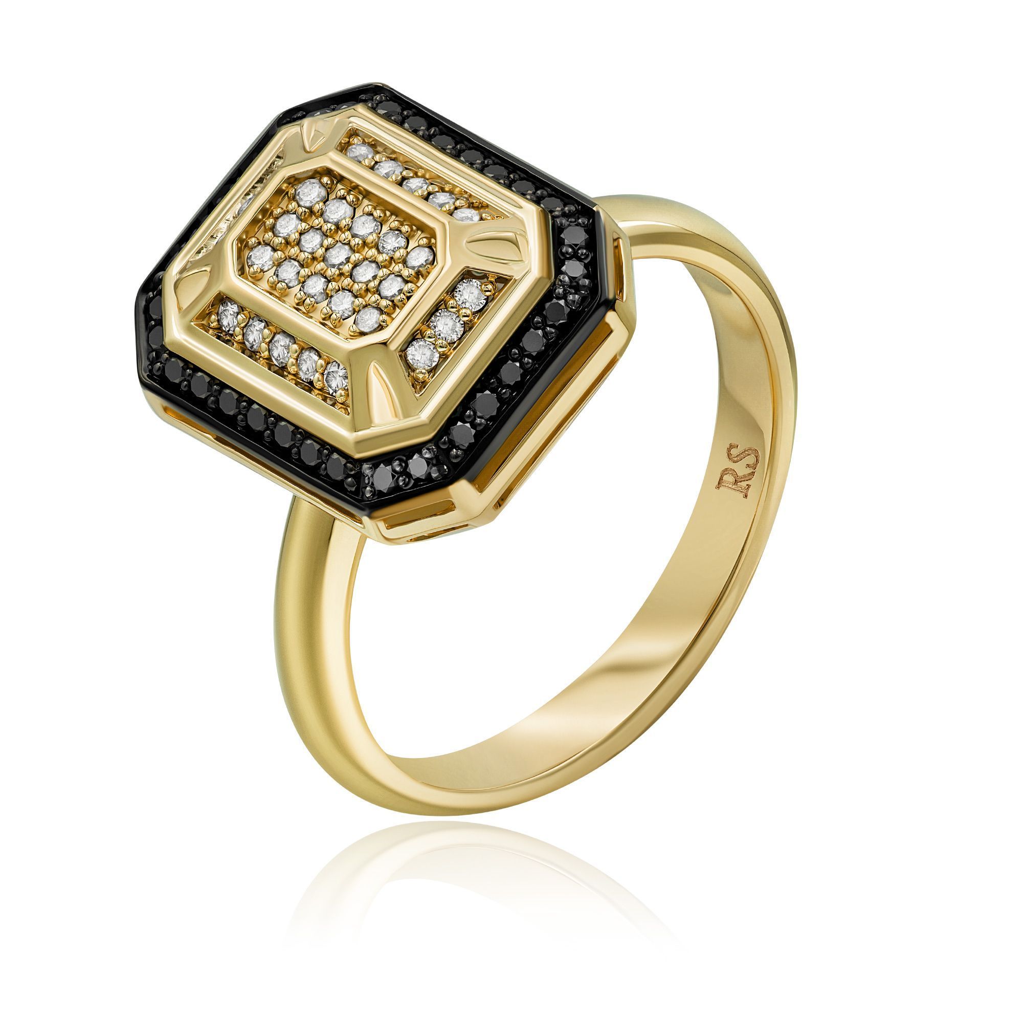 Кольцо из желтого золота с бриллиантами